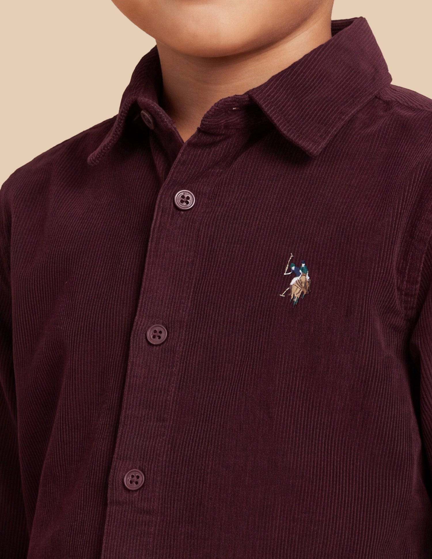 Corduroy Regular Fit Shirt Red - U.S. Polo Assn. India | Large