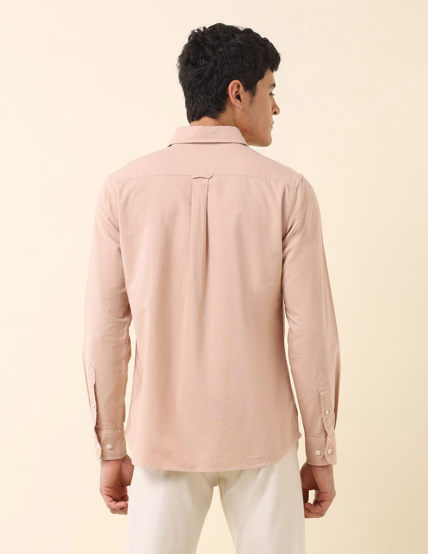 Tailored Fit Pure Cotton Oxford Shirt Peach - U.S. Polo Assn. India | Large