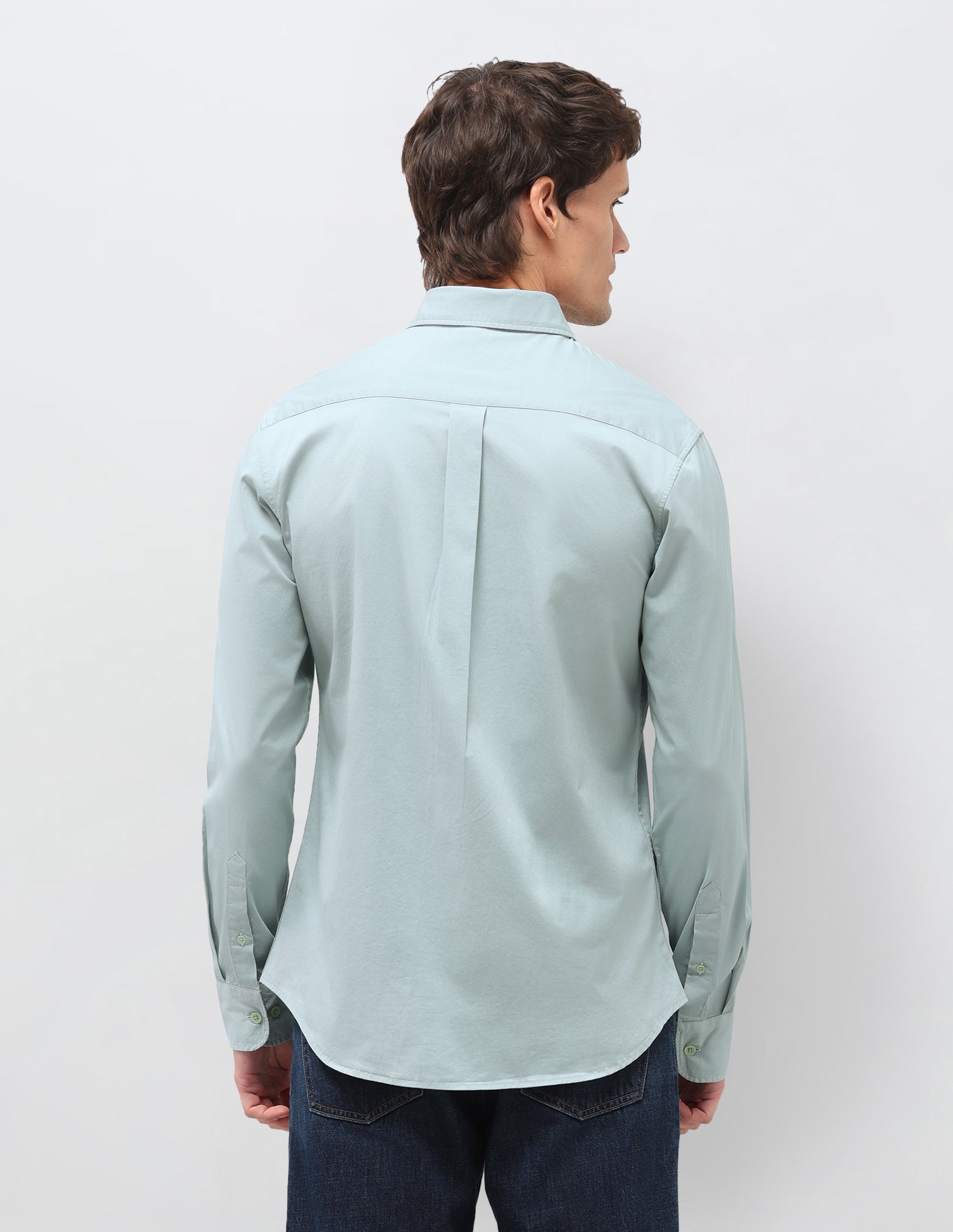 Twill Solid Shirt Light Green - U.S. Polo Assn. India | Large