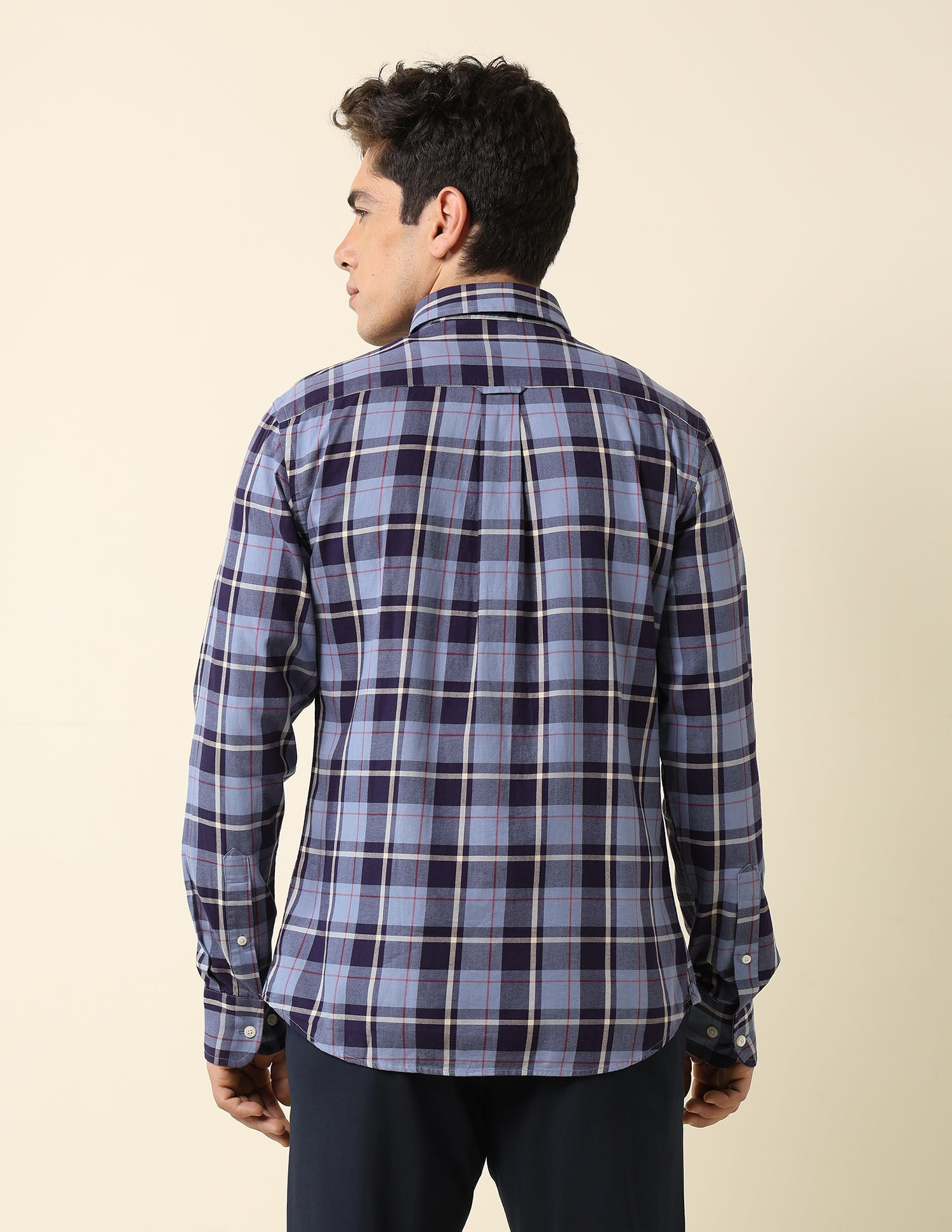 Pure Cotton Tartan Checked Shirt Blue - U.S. POLO ASSN. | Large