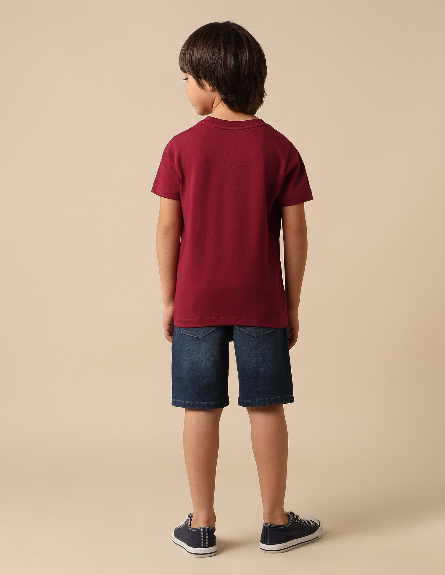 Boys Brand Embossed Pure Cotton T Shirt Dark Red - U.S. POLO ASSN. | Large