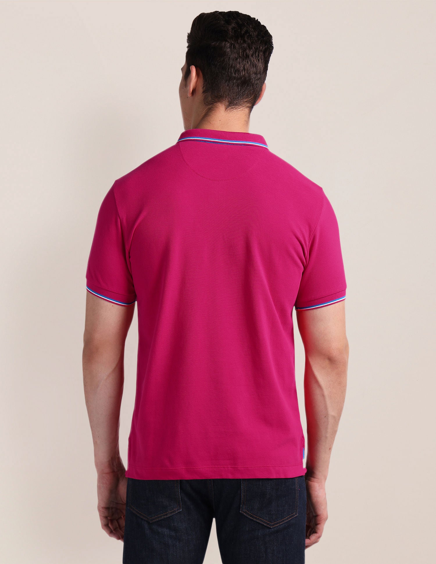 Slim Fit Solid Polo Shirt Pink - U.S. Polo Assn. India | Large