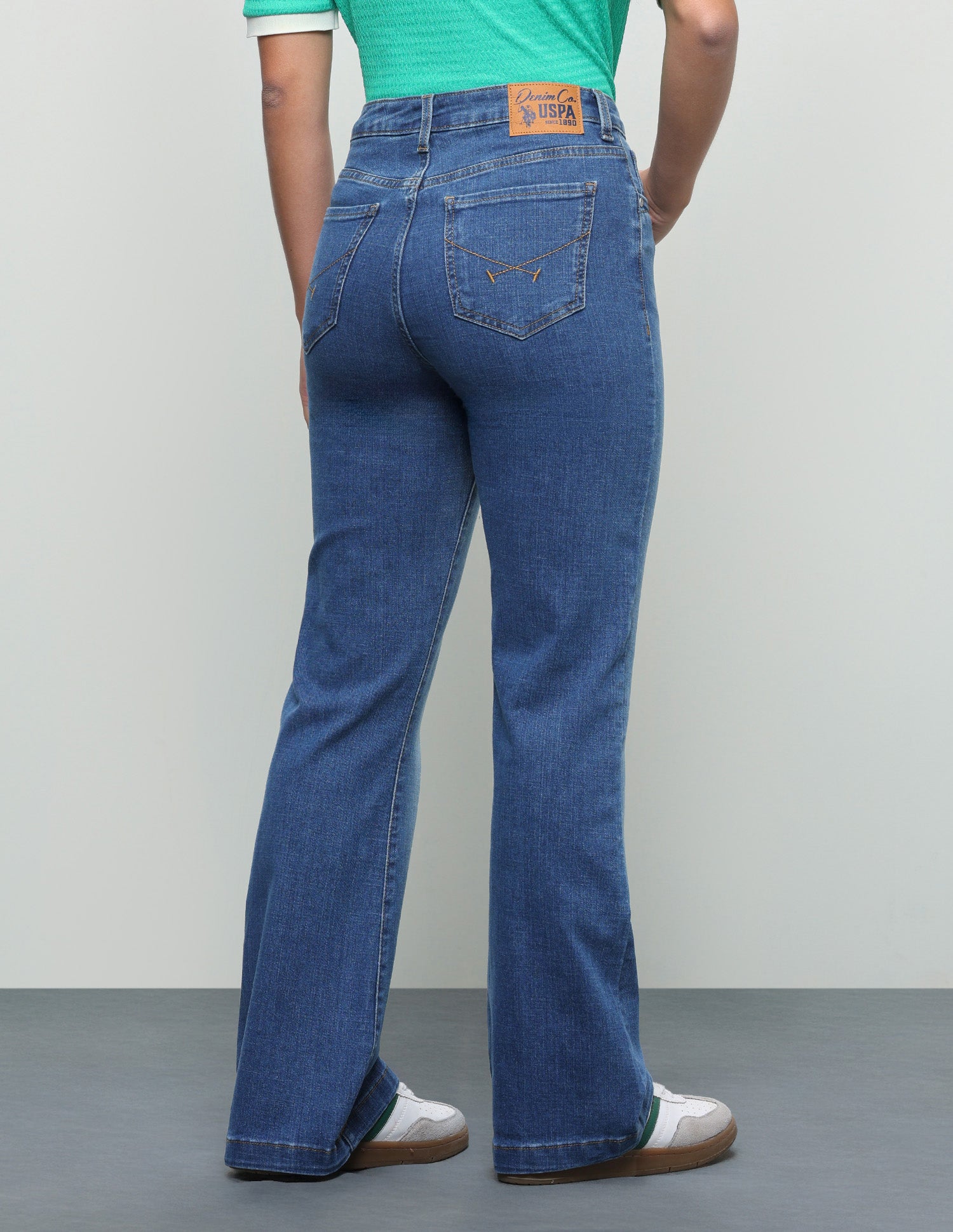 Whiskered Bootcut Fit Jeans Blue - U.S. Polo Assn. India | Large