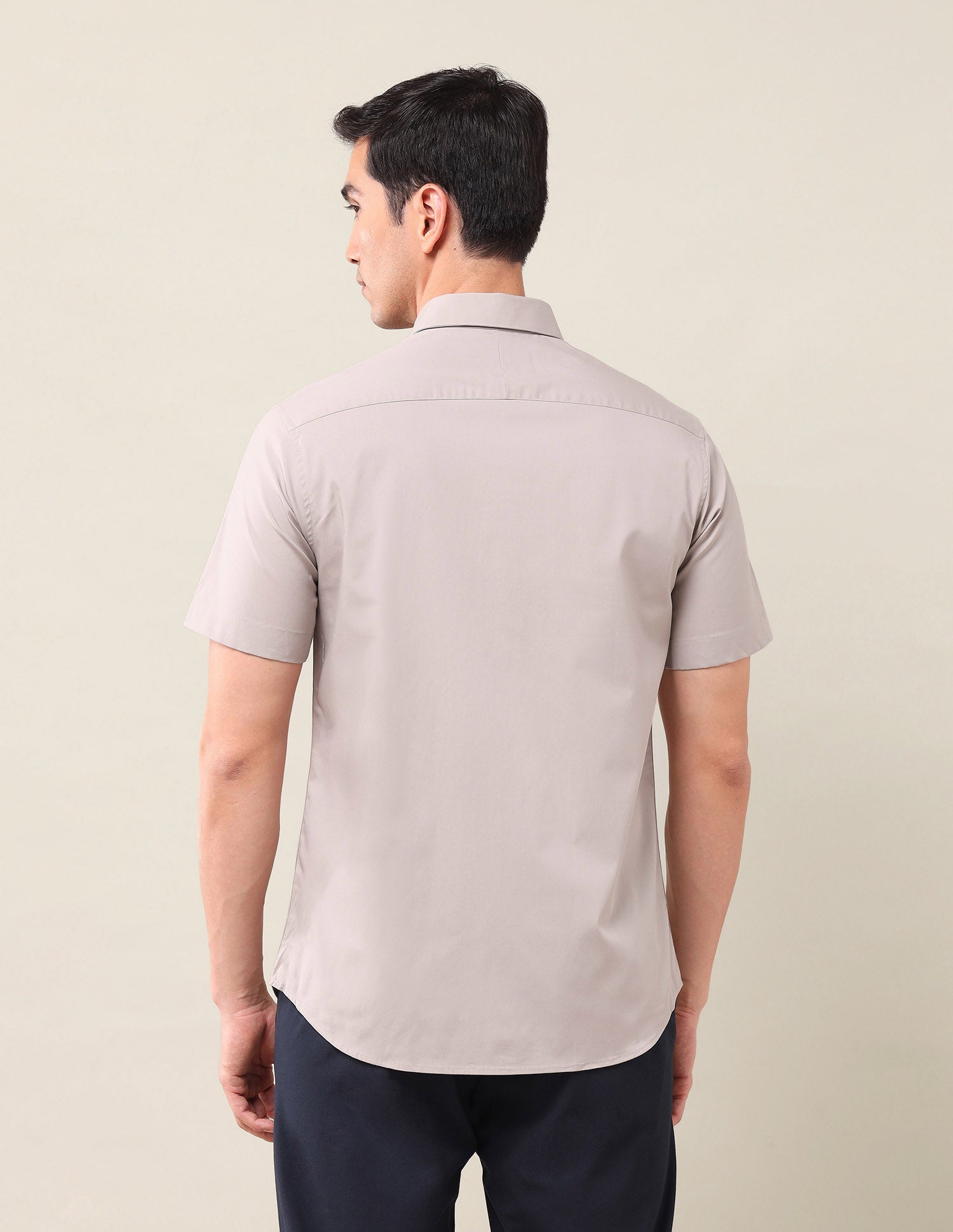 Solid Tailored Fit Shirt Lt Beige - U.S. POLO ASSN. | Large