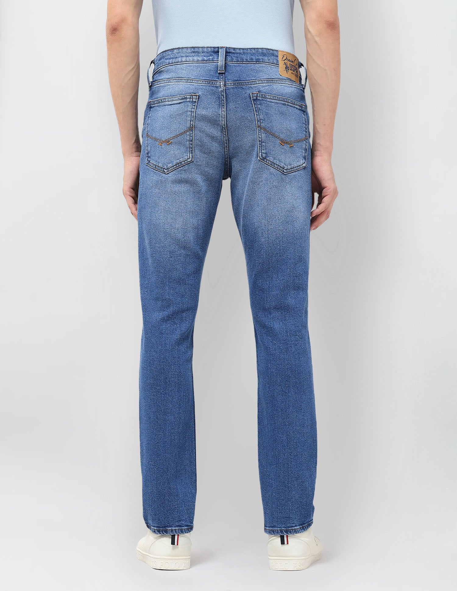 Brandon Slim Tapered Fit Blue Jeans Med Blue - U.S. POLO ASSN. | Large