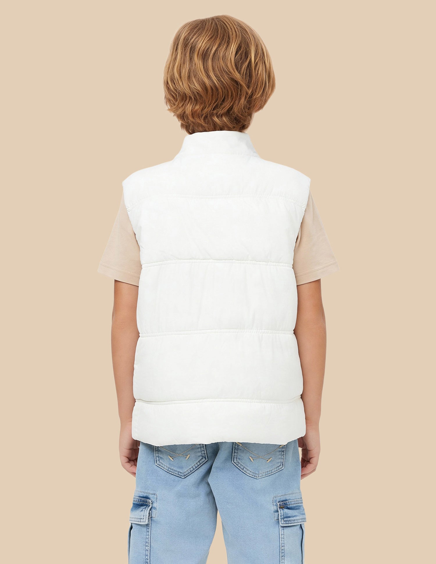 Boys Solid Regular Fit Puffer Jacket White - U.S. Polo Assn. India | Large