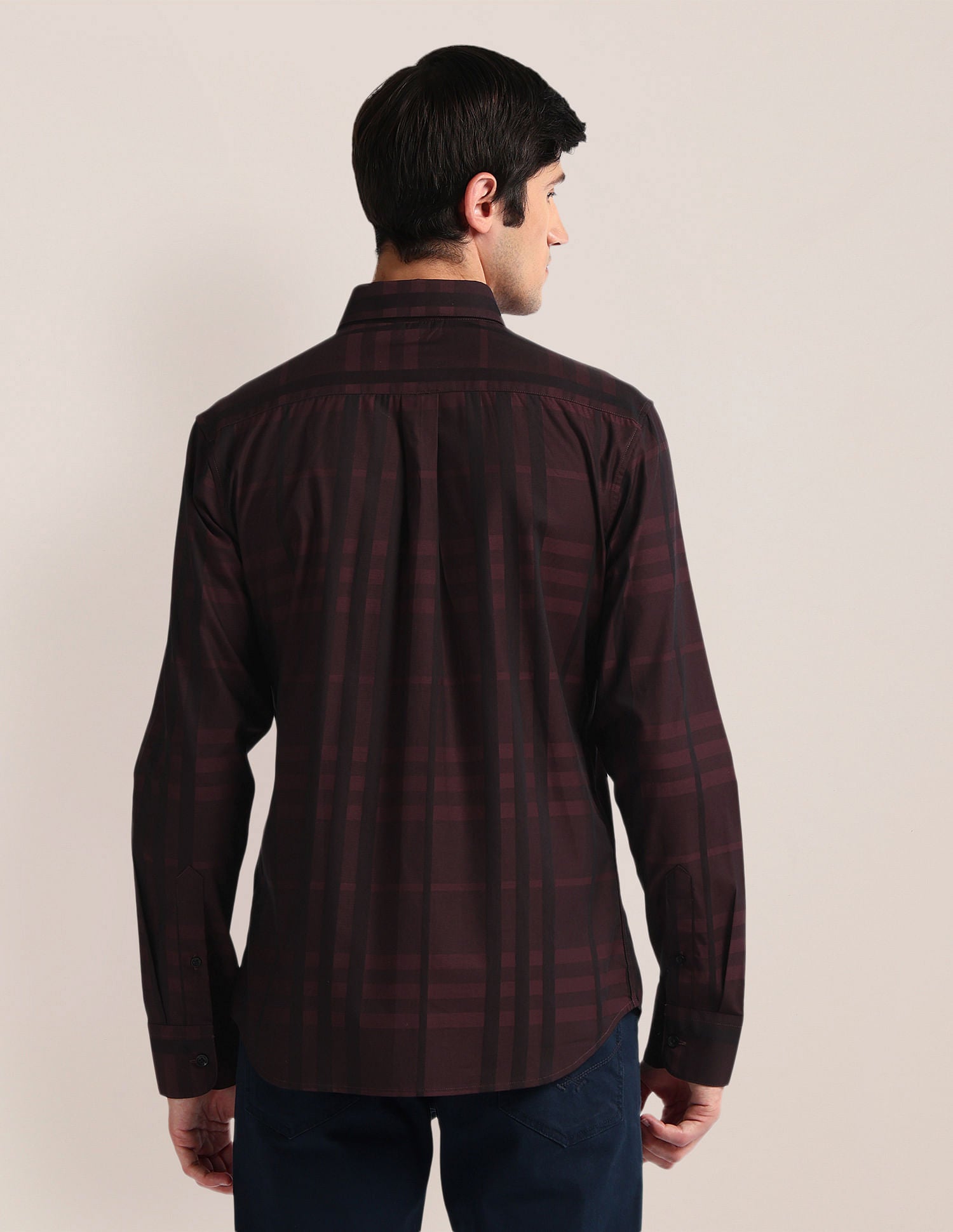 Tartan Check Tailored Fit Shirt Wine - U.S. Polo Assn. India | Large
