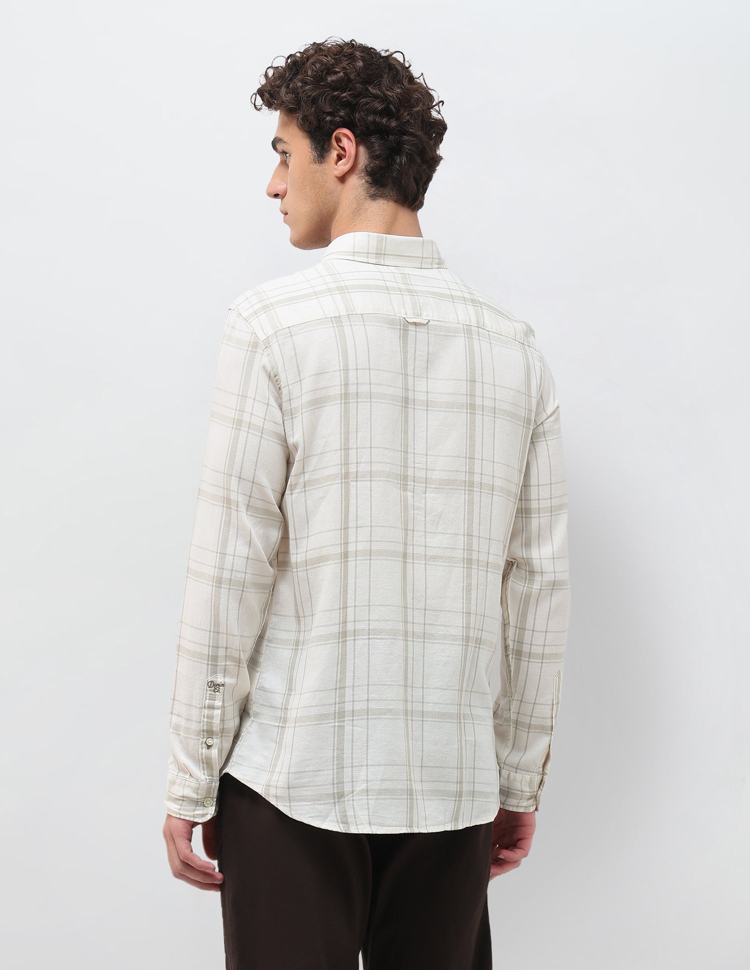 Grid Tattersall Checked Regular Fit Shirt Cream - U.S. Polo Assn. India | Large