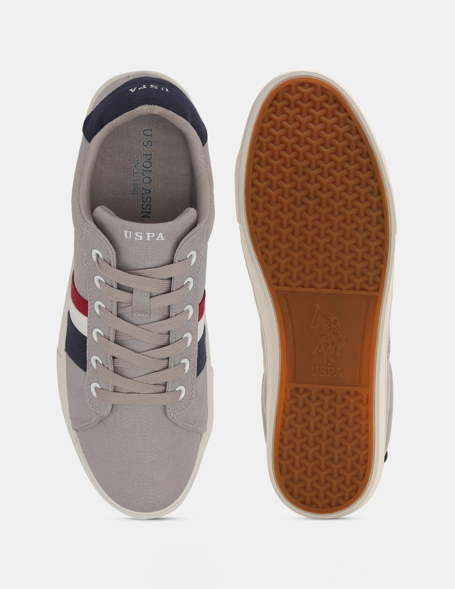 Men Striped Abor 2.0 Sneakers Grey - U.S. Polo Assn. India | Large