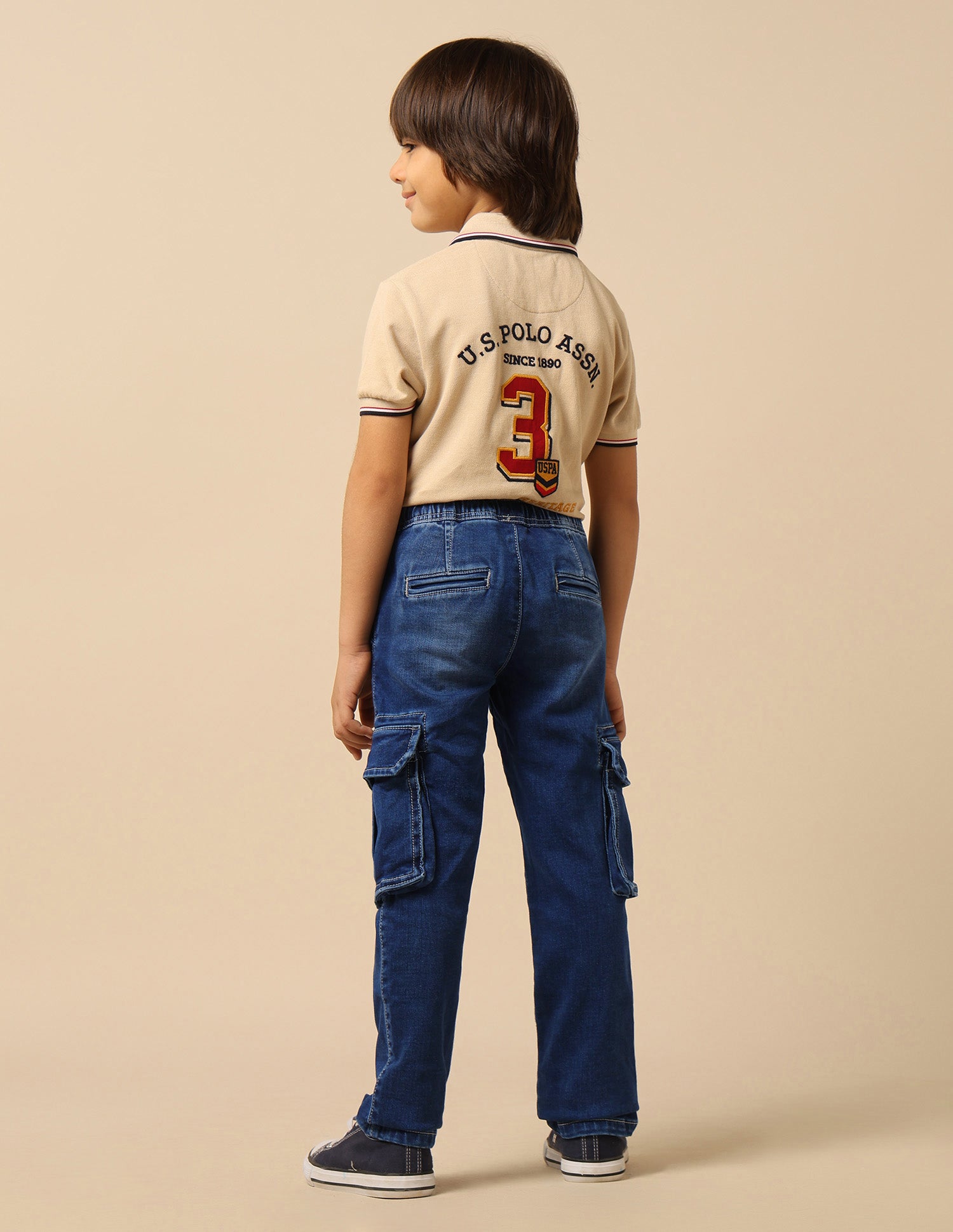 Boys Whiskered Regular Fit Cargo Jeans Light Blue - U.S. POLO ASSN. | Large