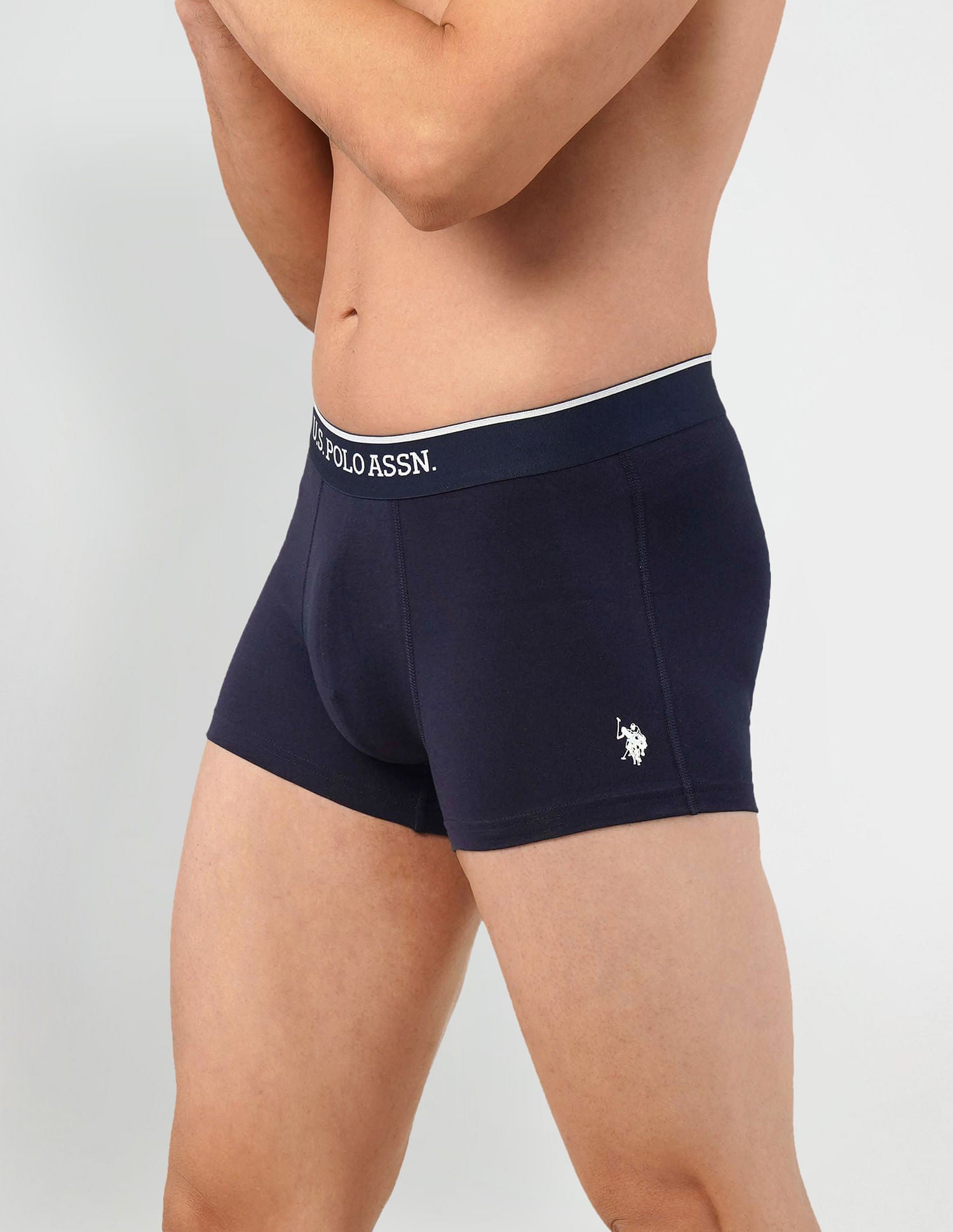 Antibacterial Solid ET004 Trunks - Pack Of 2 Navy and Light Blue - U.S. POLO ASSN. | Large