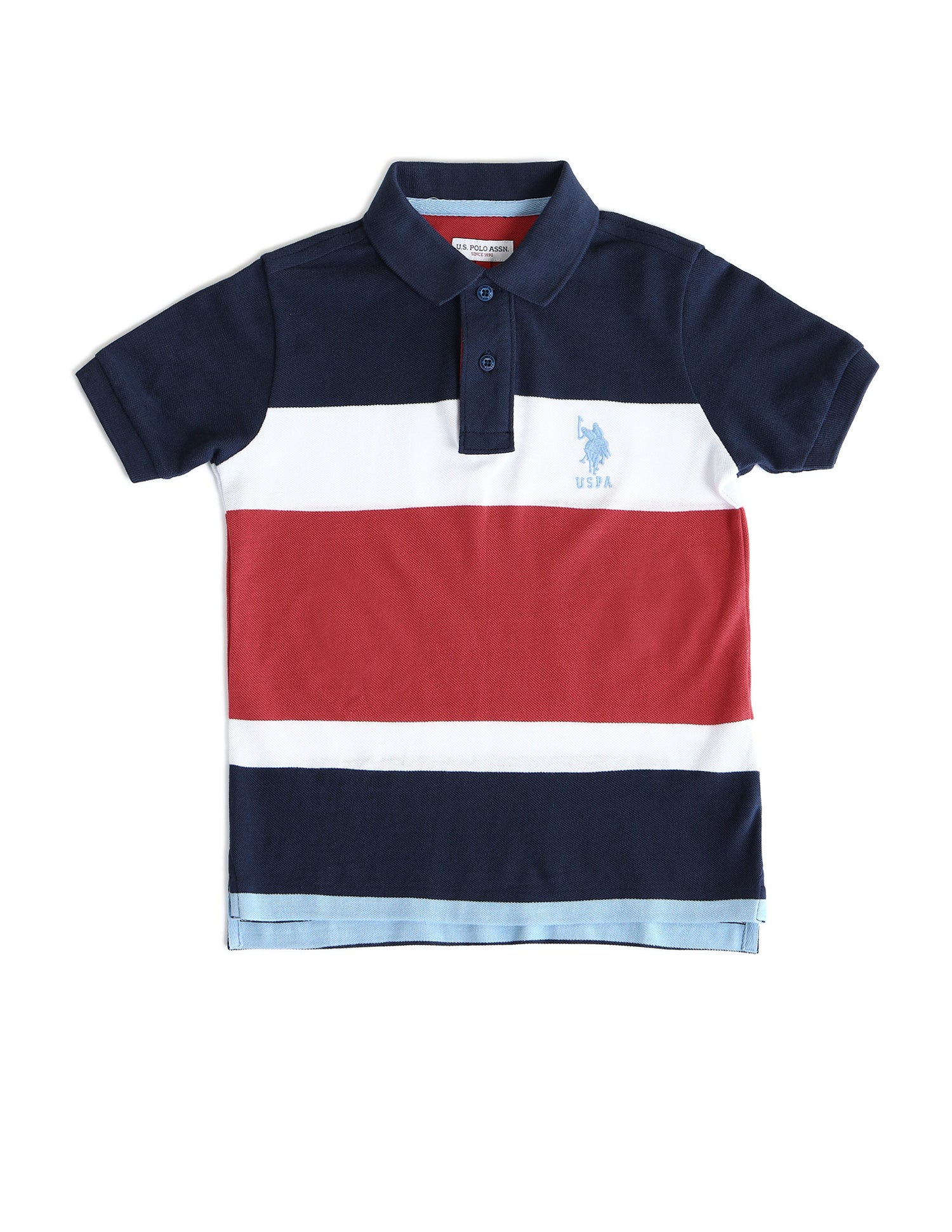 Boys Colour Block Regular Fit Polo Shirts Navy - U.S. POLO ASSN. | Large