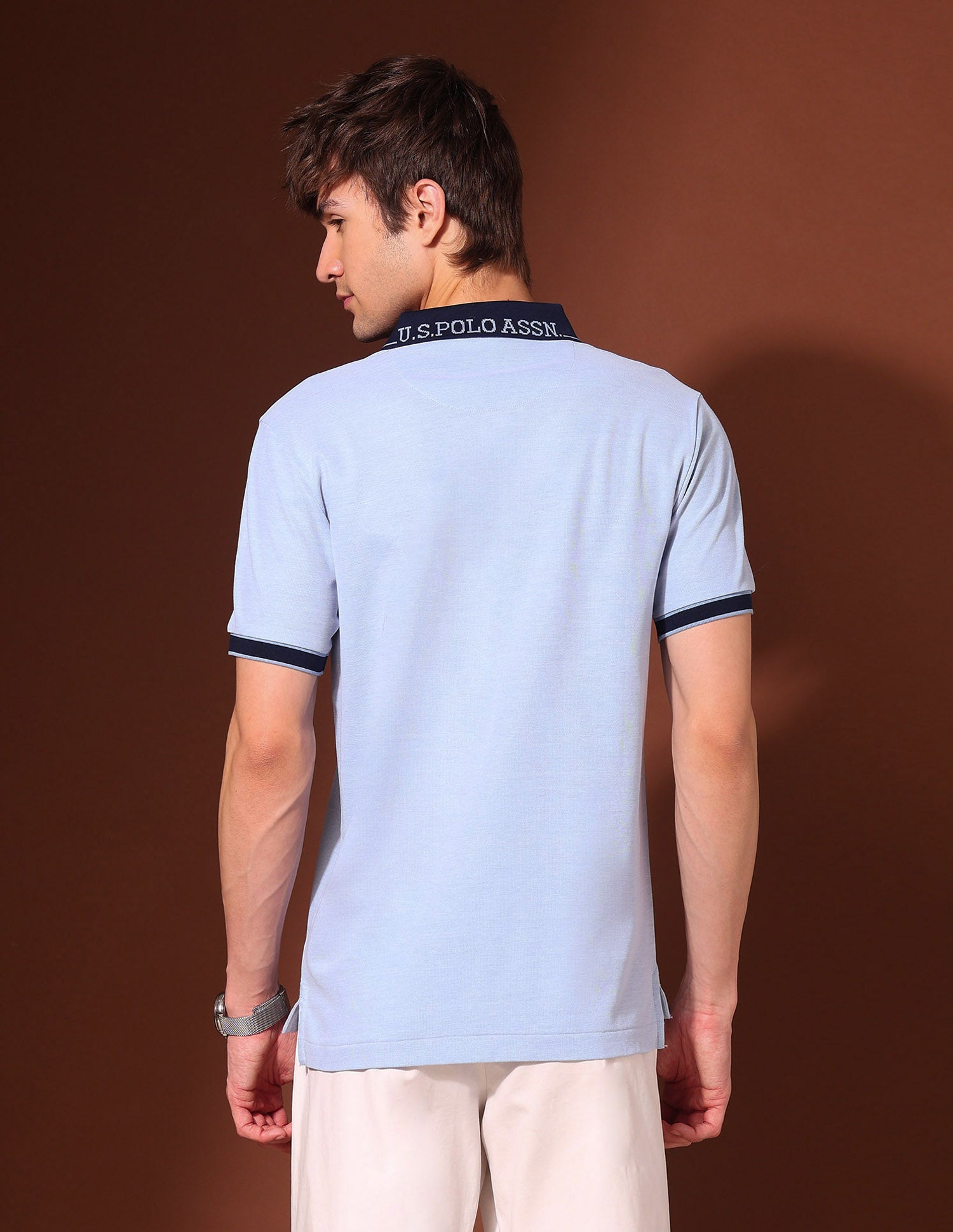 Pure Cotton Working Holiday Polo Shirt Light Blue - U.S. Polo Assn. India | Large