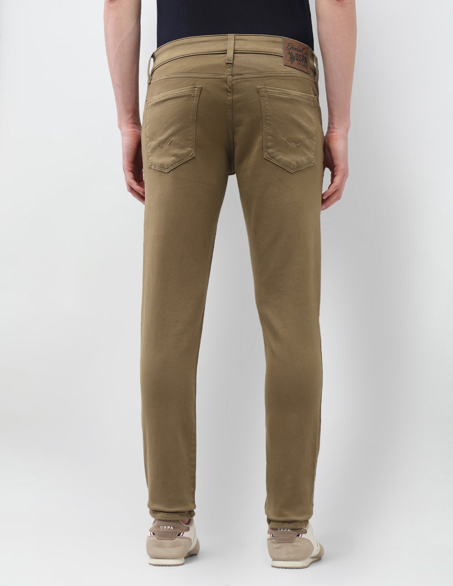 Brandon Slim Tapered Fit Brown Jeans Khaki - U.S. Polo Assn. India | Large