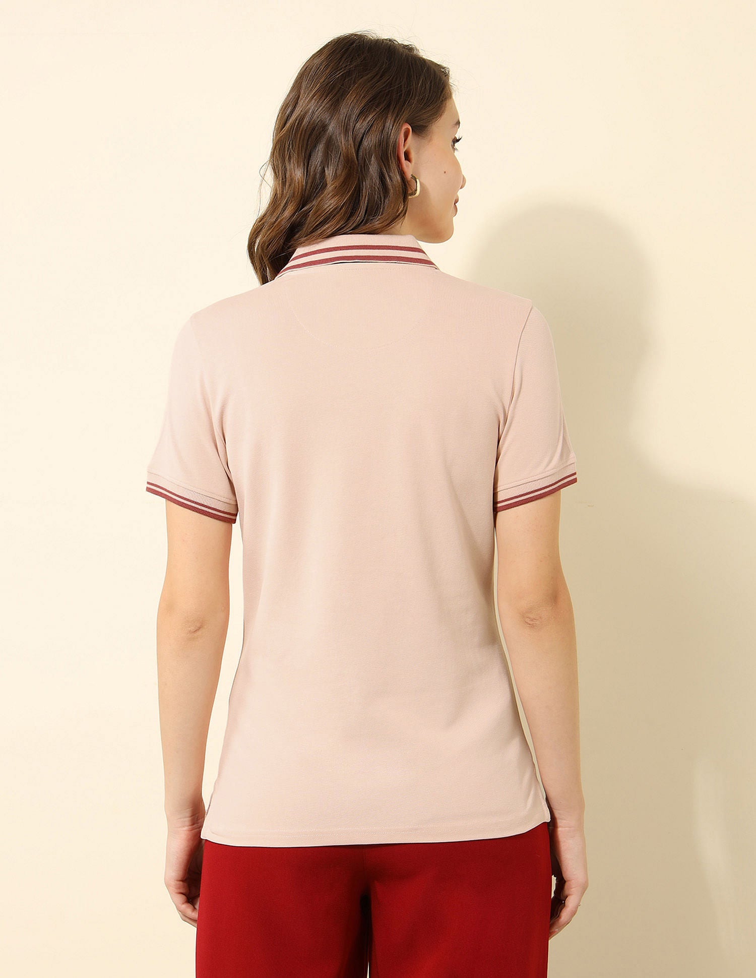 Tipped Collar Regular Fit Polo Shirt Light Pink - U.S. POLO ASSN. | Large