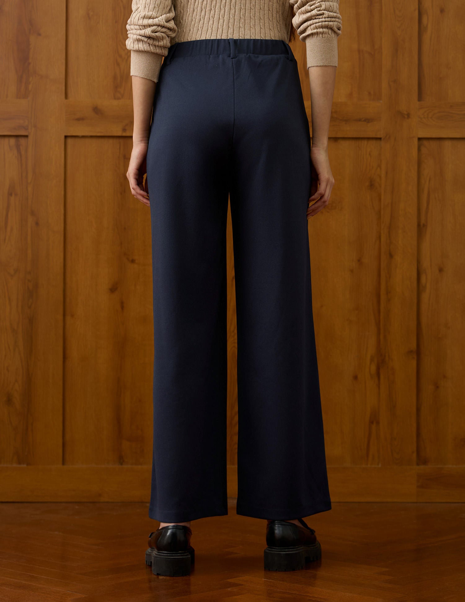 High Rise Wide Leg Trousers Blue - U.S. POLO ASSN. | Large