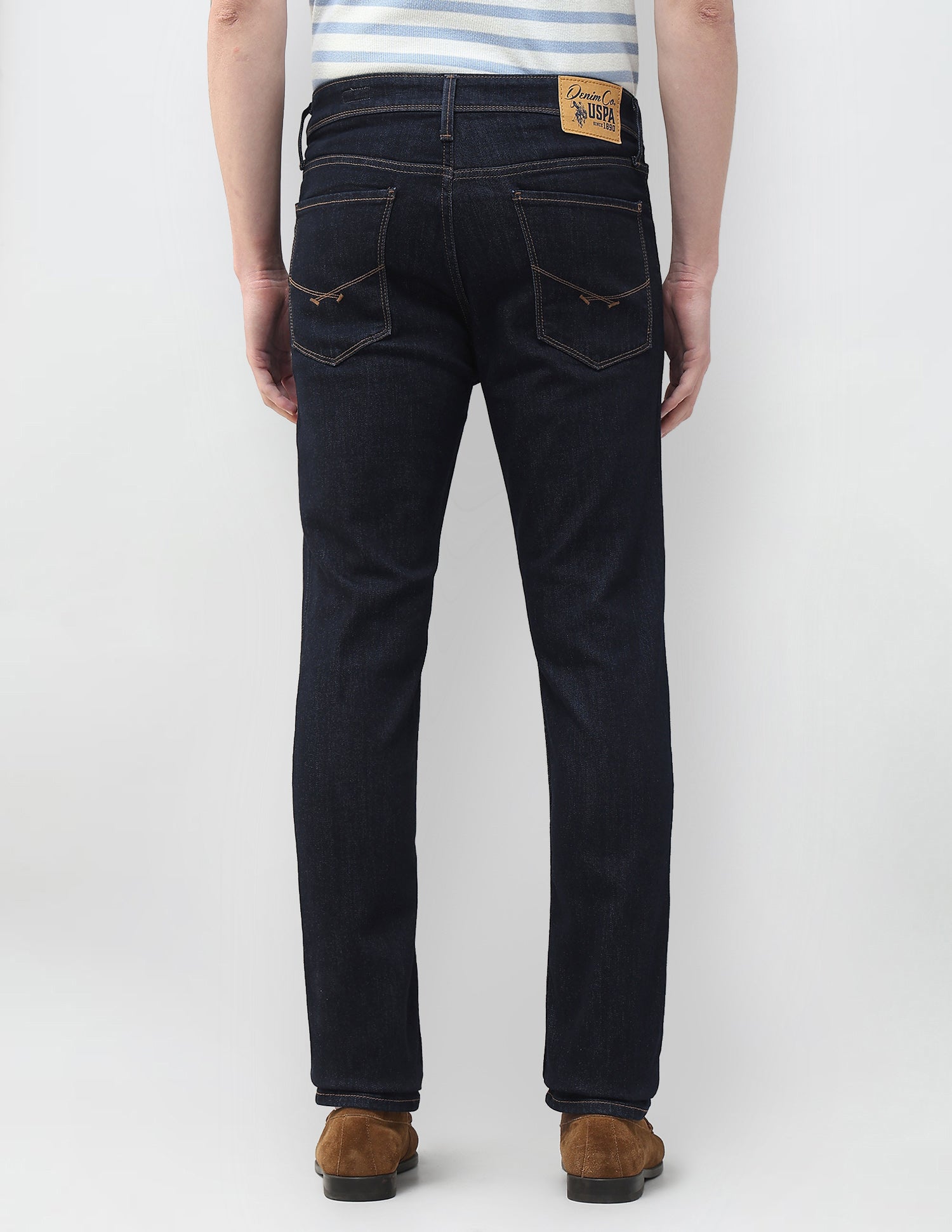 Brandon Slim Tapered Fit Rinsed Jeans Dark Blue - U.S. Polo Assn. India | Large