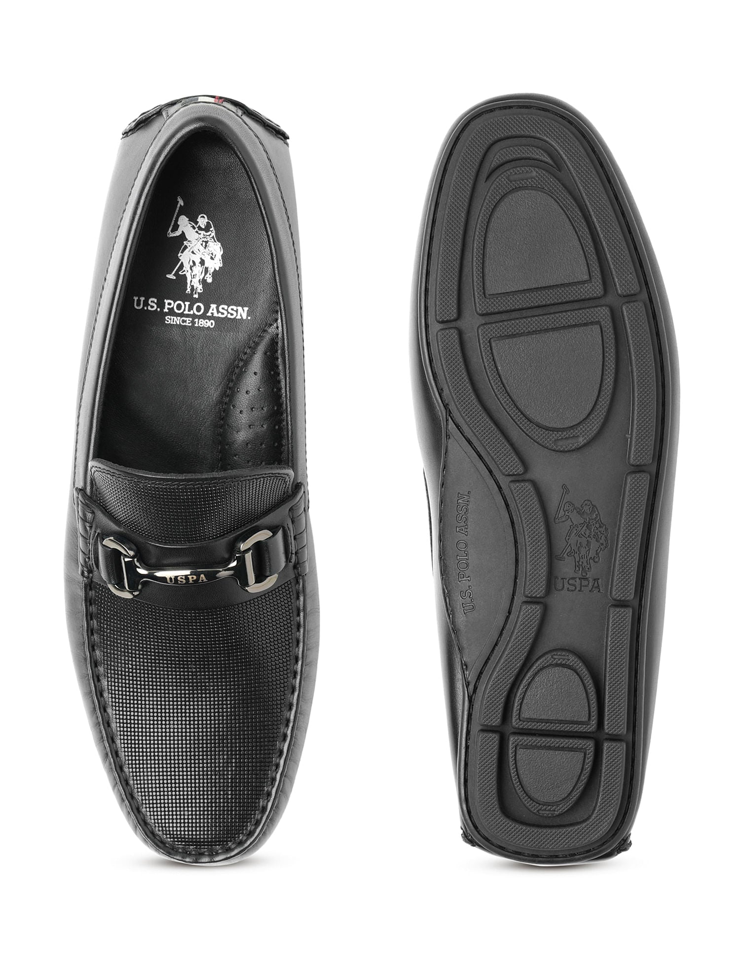 Men Solid Doreh Loafers Black - U.S. Polo Assn. India | Large