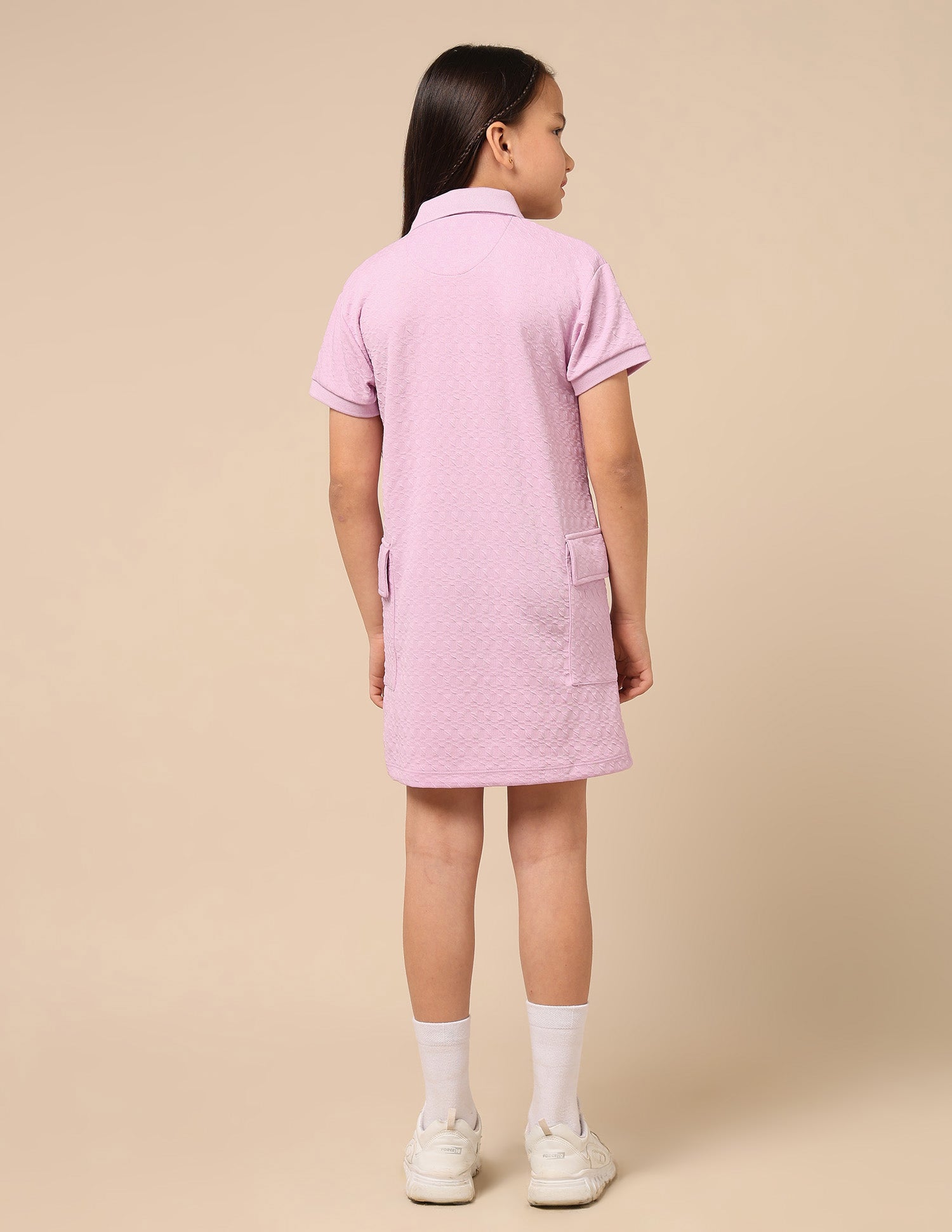 Girls Textured T-Shirt Dress Light Pink - U.S. POLO ASSN. | Large