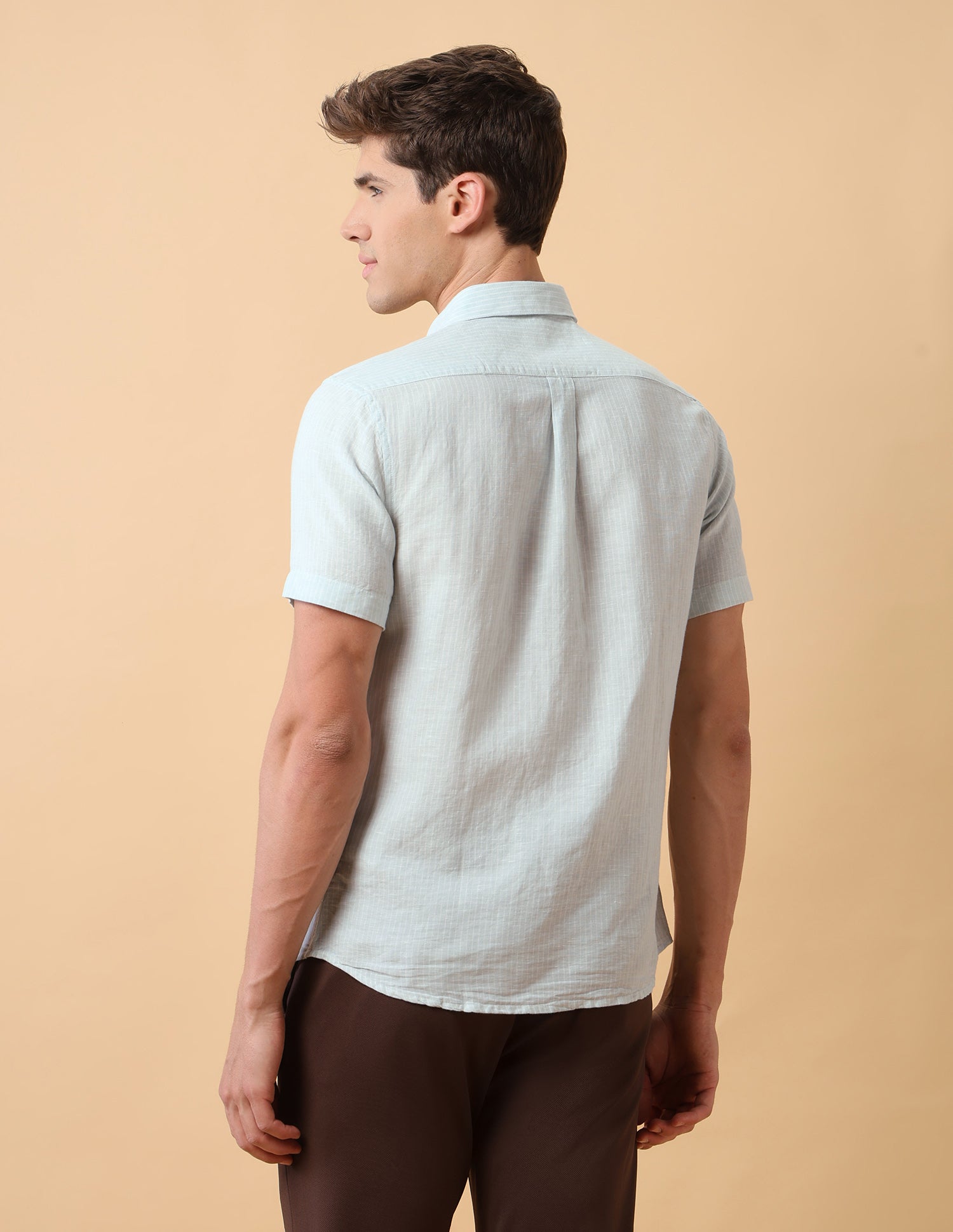 Pacho X Vertical Striped Regular Fit Shirt Light Green - U.S. Polo Assn. India | Large