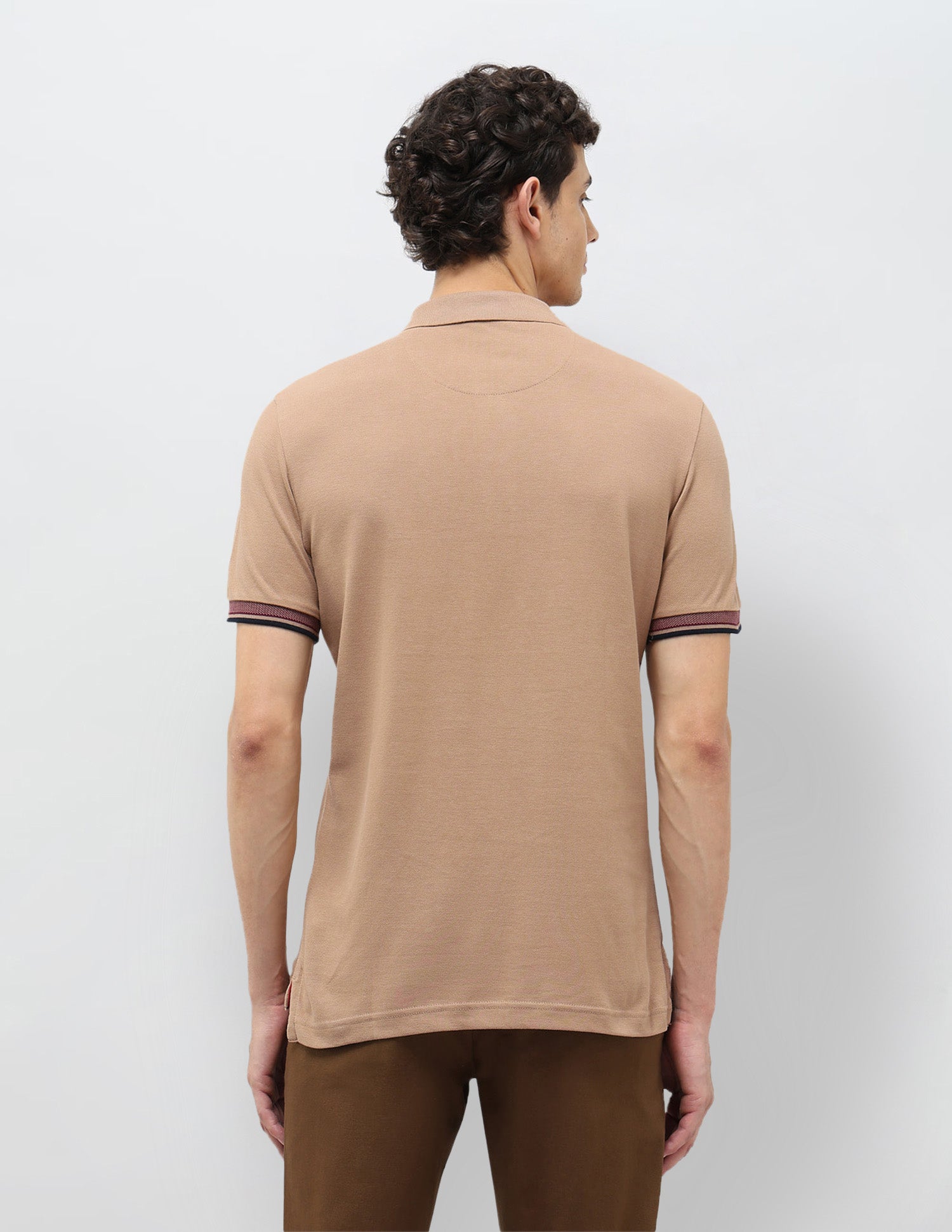 Typographic Printed Slim Fit Polo shirt Beige - U.S. Polo Assn. India | Large