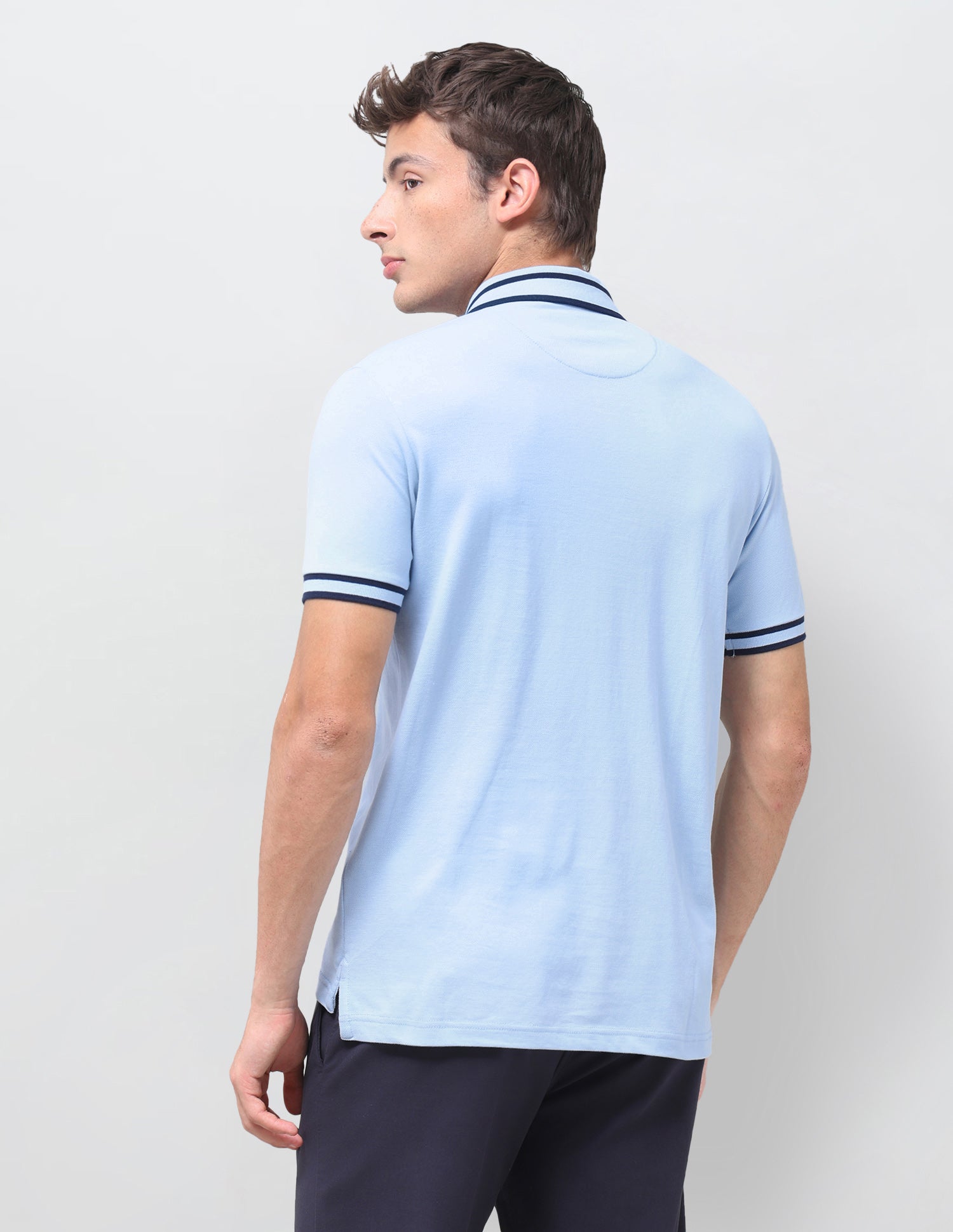Solid Regular Fit Polo Shirt Light Blue - U.S. Polo Assn. India | Large