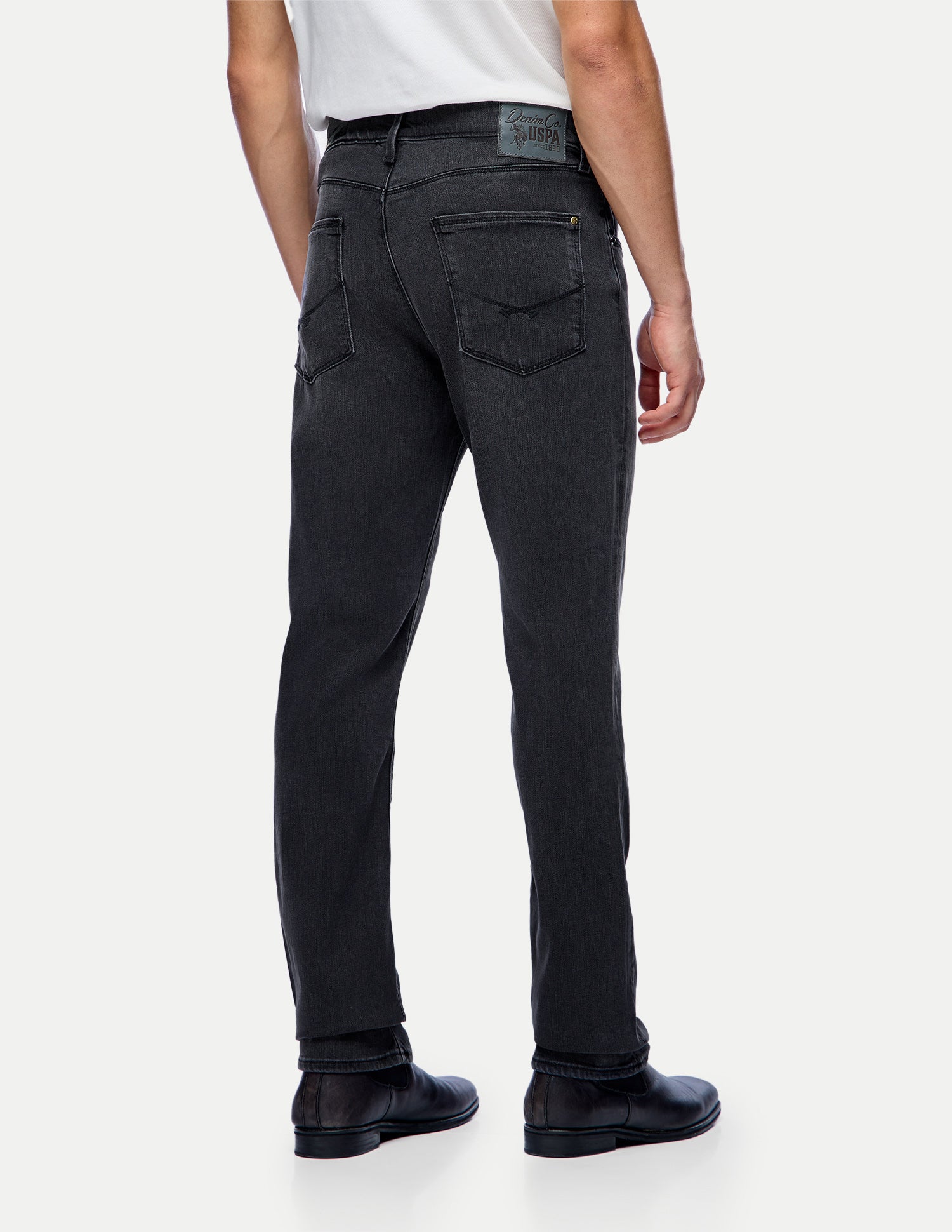 Harold Slim Straight Fit Black Jeans Washed Black - U.S. Polo Assn. India | Large
