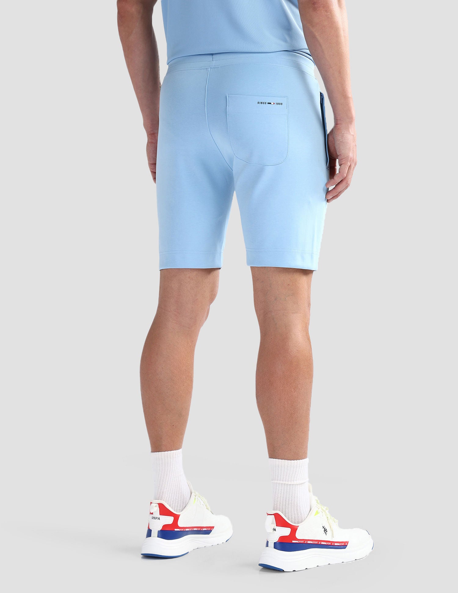 Solid Slim Fit Active Shorts Blue - U.S. Polo Assn. India | Large