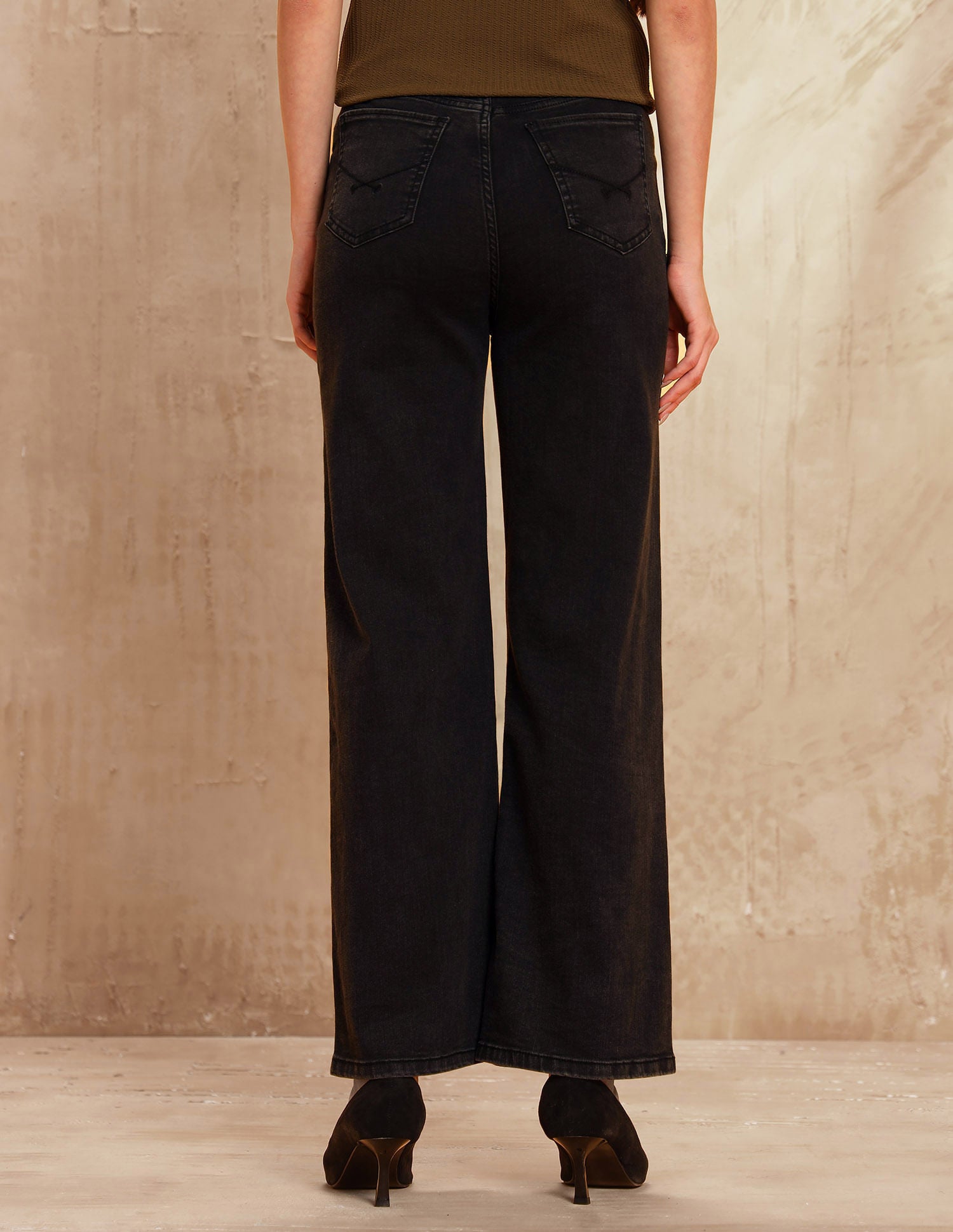 High Rise Wide Leg Fit Black - U.S. POLO ASSN. | Large