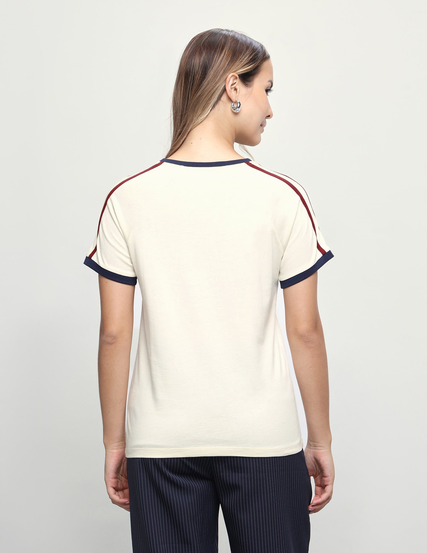 Typographic Brand Printed Regular Fit T-Shirt Ecru - U.S. Polo Assn. India | Large
