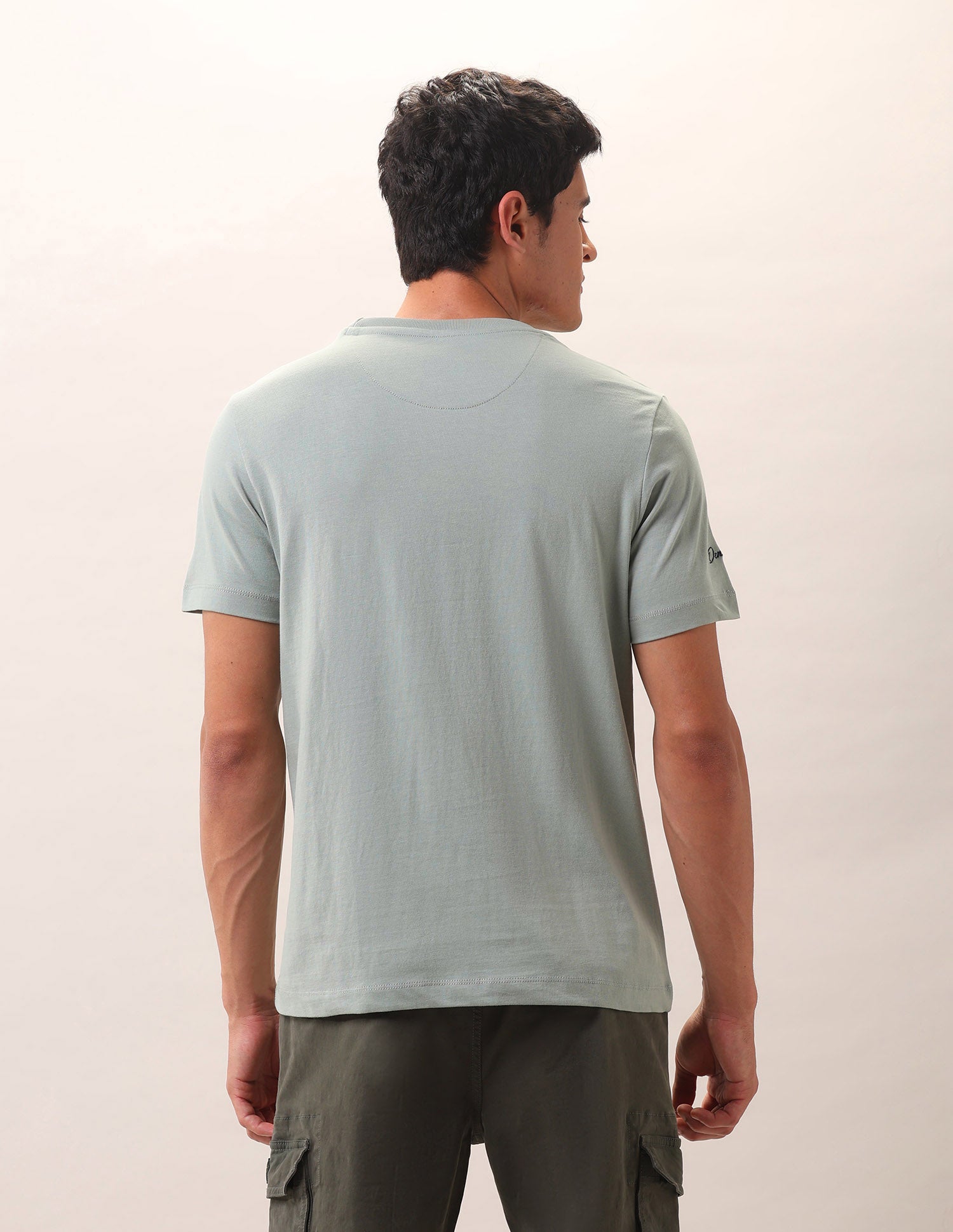 Brand Printed Pure Cotton T-Shirt Green - U.S. Polo Assn. India | Large