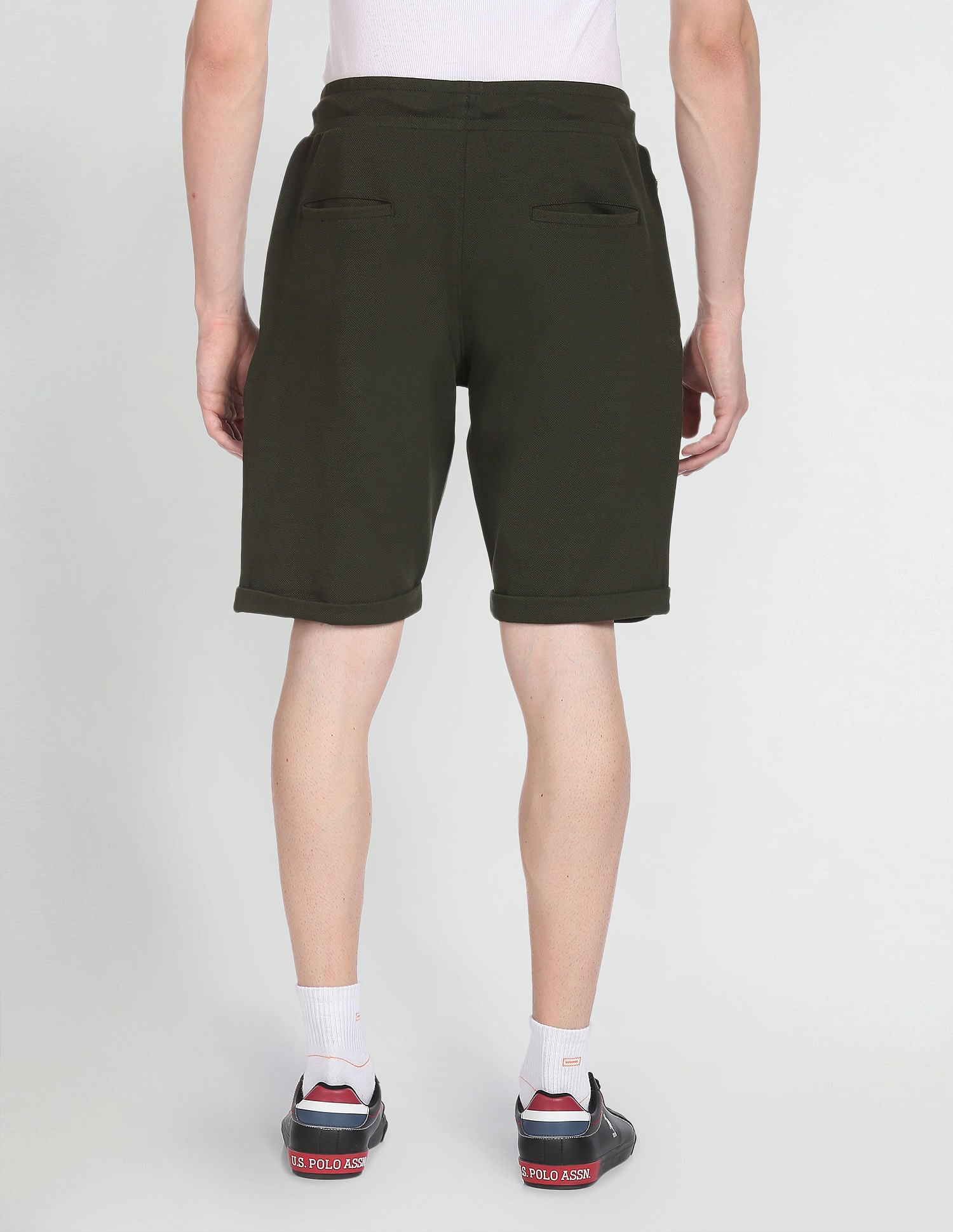 Solid Knit Shorts Olive - U.S. Polo Assn. India | Large