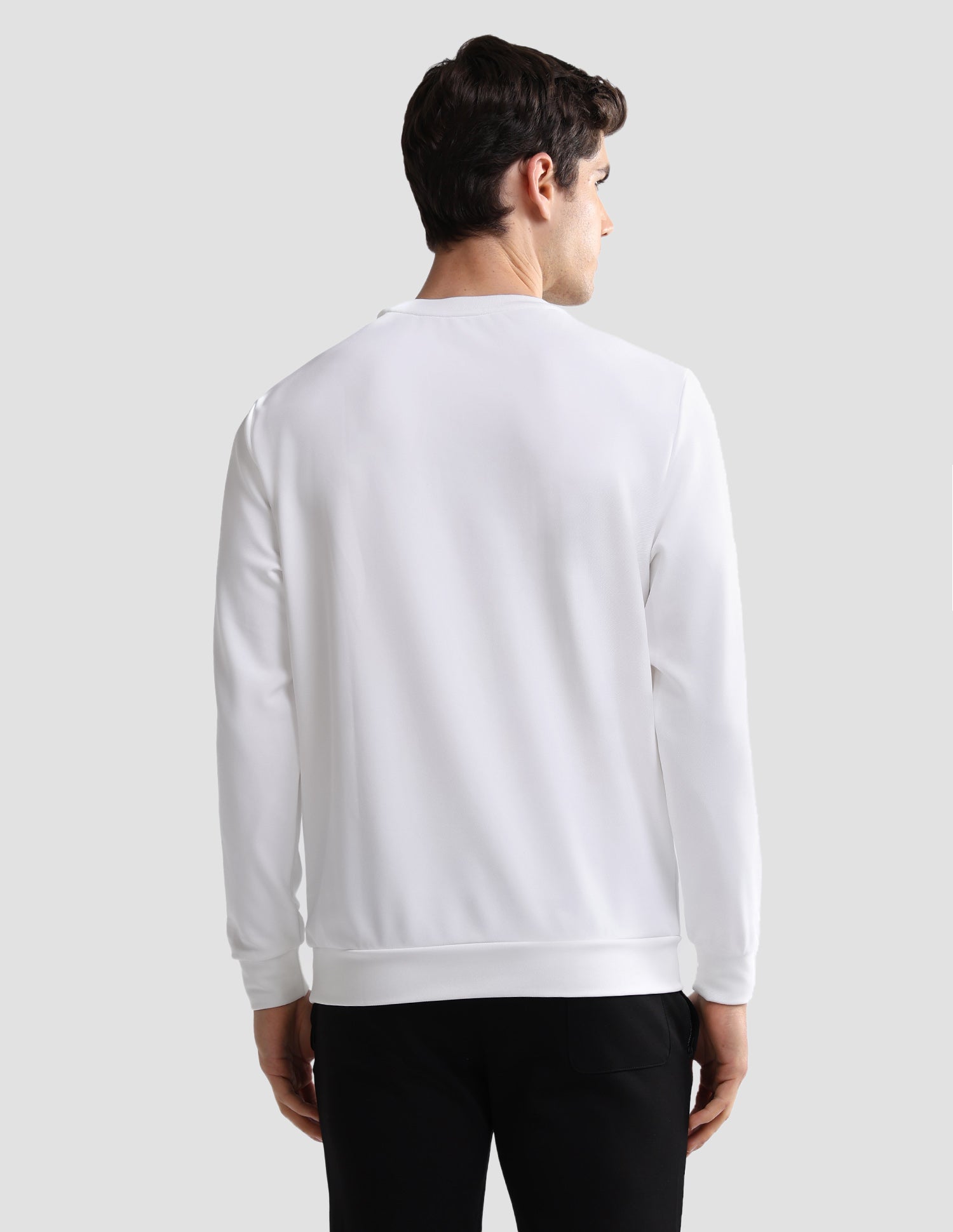 Brand Embossed Slim Fit Active Sweatshirt White - U.S. Polo Assn. India | Large