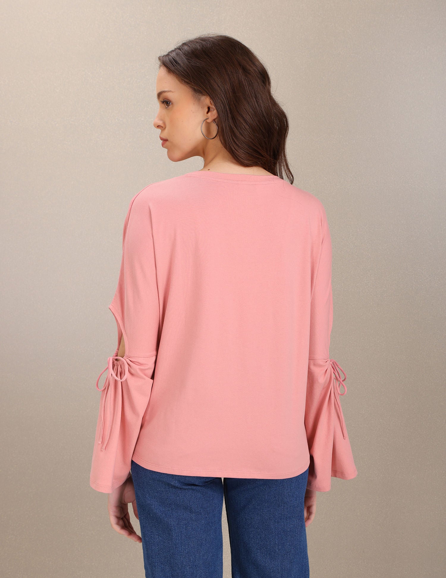 Round Neck Long Sleeve Solid Top Pink - U.S. Polo Assn. India | Large