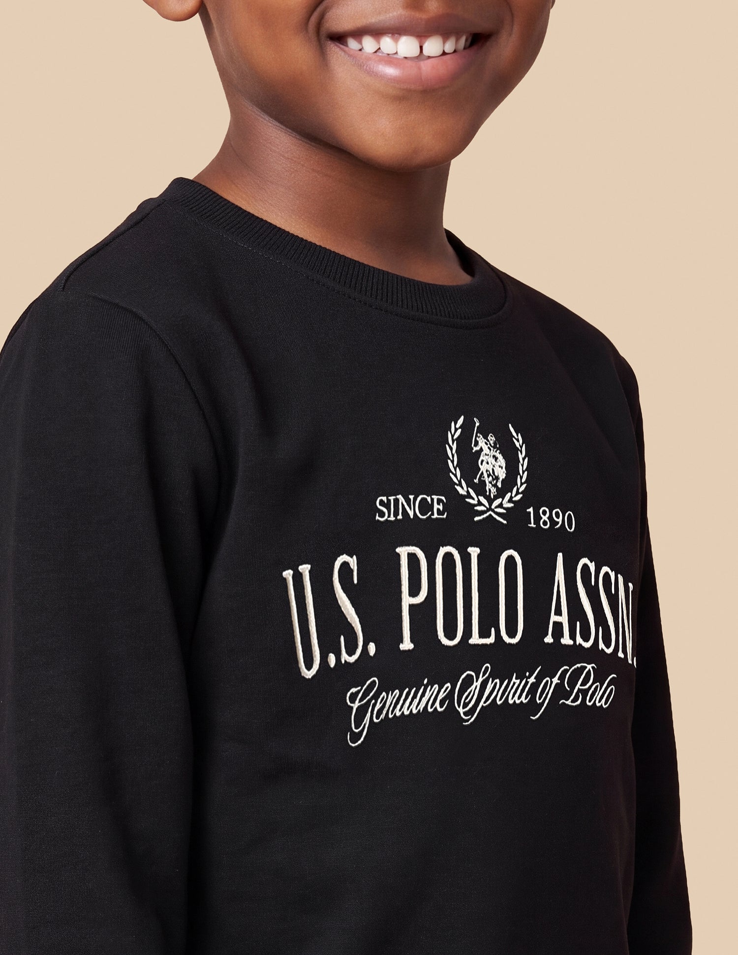 Brand Embroidered Regular Fit Sweatshirt Black - U.S. Polo Assn. India | Large
