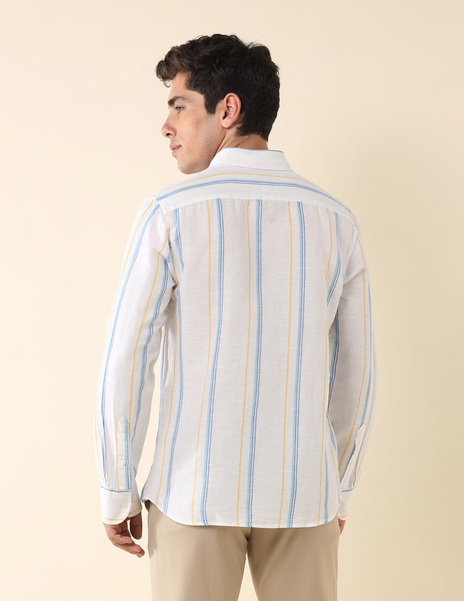 Vertical Striped Tailored Fit Shirt White - U.S. Polo Assn. India | Large