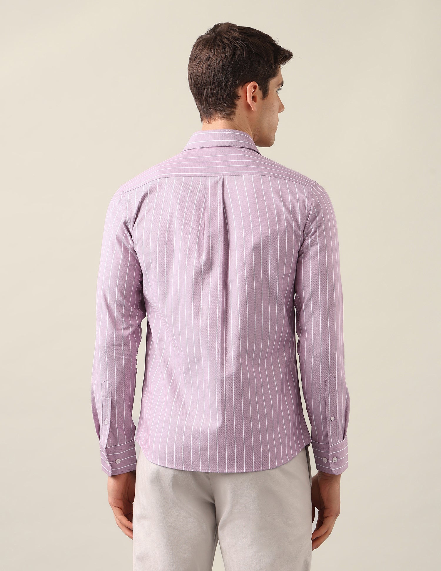 Tailored Fit Vertical Striped Shirt Pink - U.S. Polo Assn. India | Large