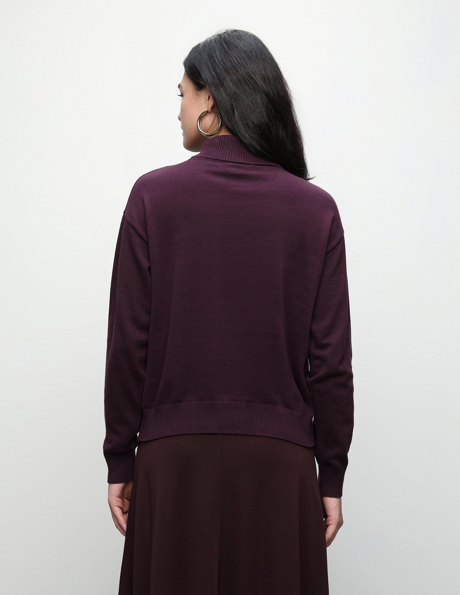 Brand Embroidered Regular Fit Sweater Wine - U.S. Polo Assn. India | Large