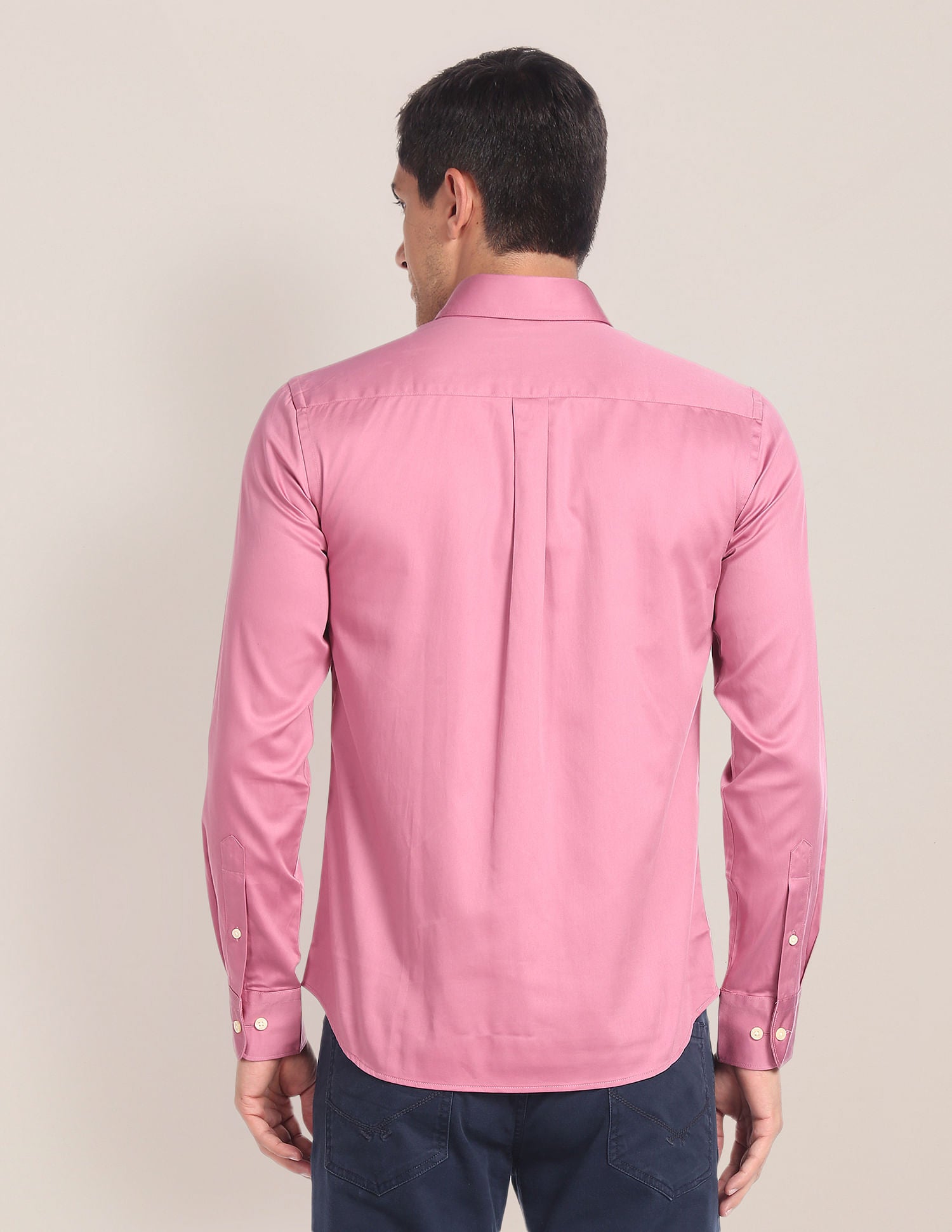 Cutaway Collar Solid Shirt Pink - U.S. Polo Assn. India | Large