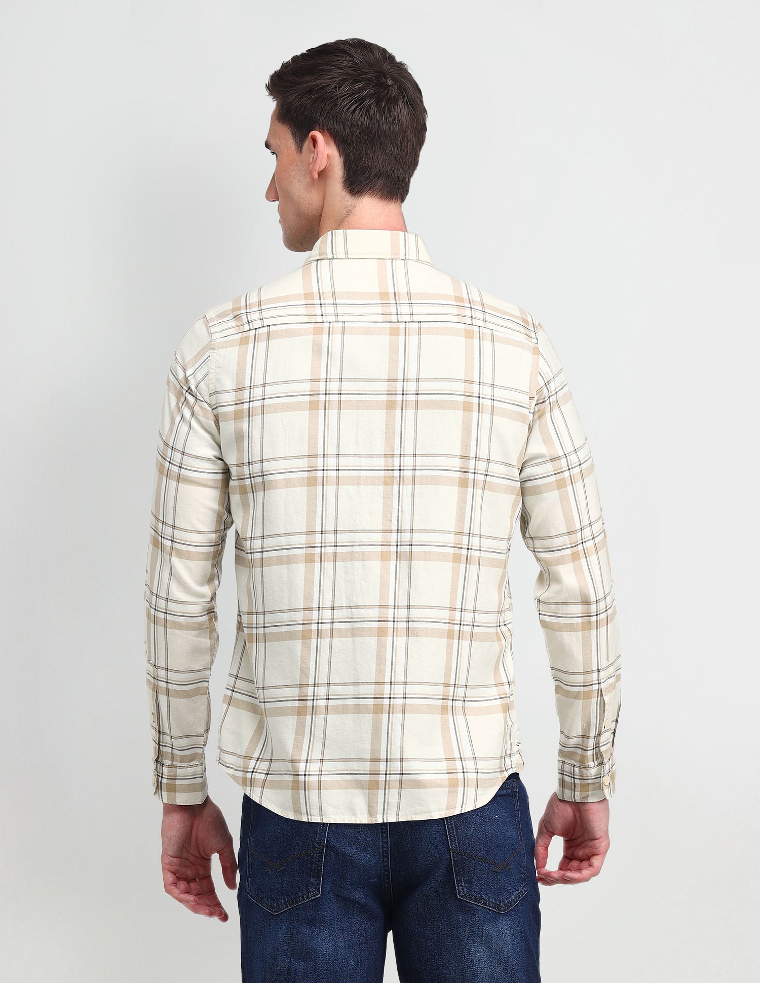 Tartan Check Pure Cotton Shirt Ecru - U.S. Polo Assn. India | Large