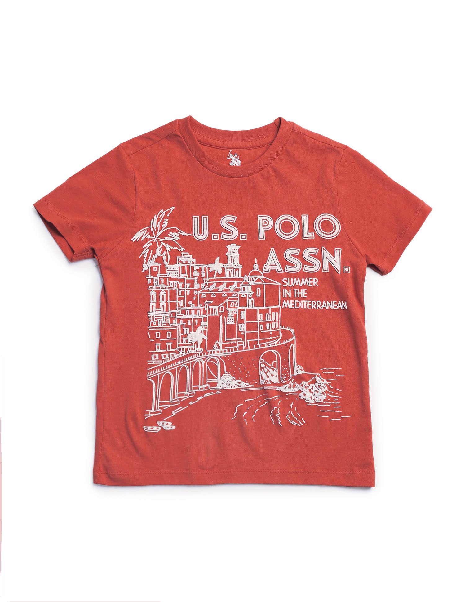 Boys Regular Fit Graphic Printed T-Shirt Red - U.S. POLO ASSN. | Large