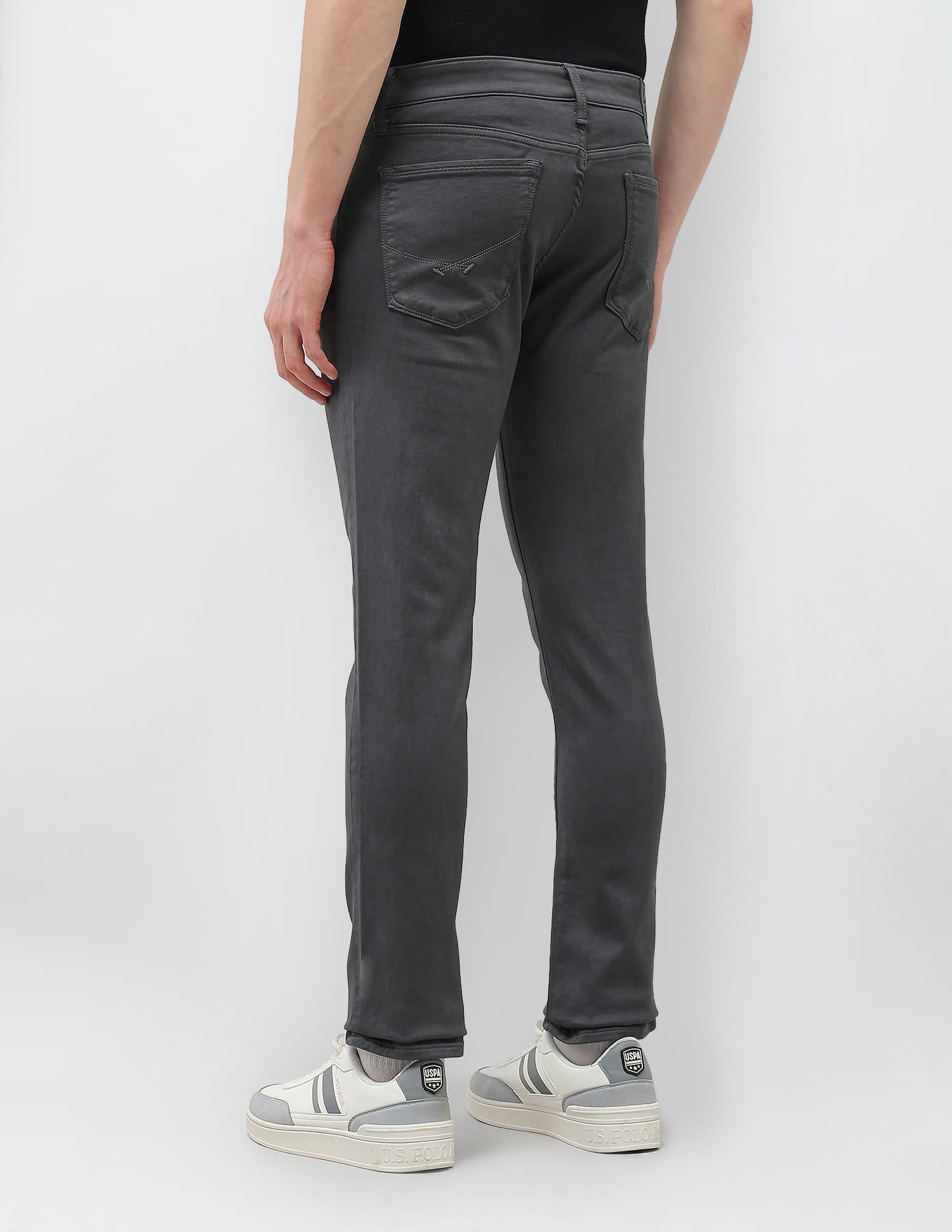 Mid Rise Brandon Slim-Tapered Fit Jeans Dark Grey - U.S. Polo Assn. India | Large