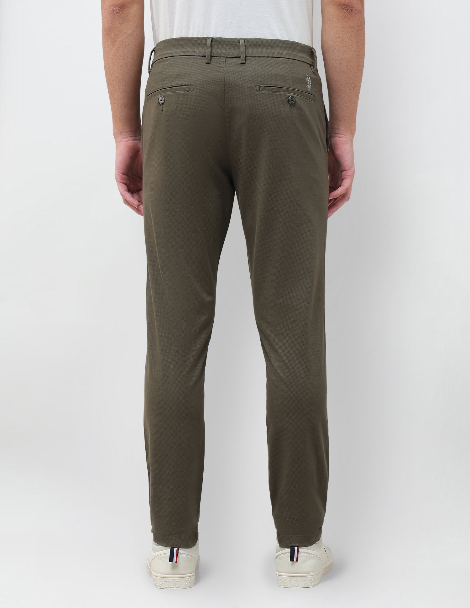 All-Over Printed Austin Slim Fit Trousers Olive - U.S. Polo Assn. India | Large