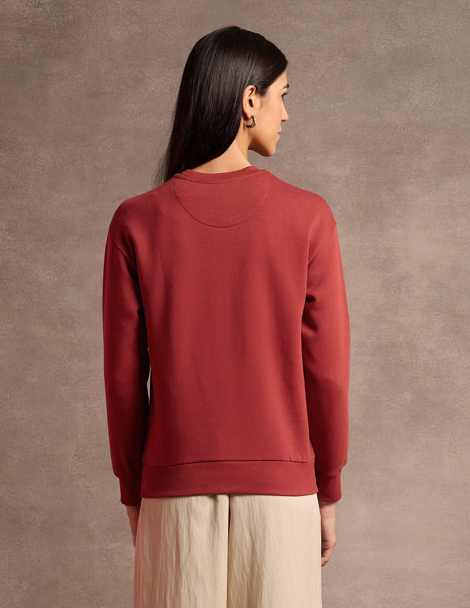 Brand Printed Regular Fit Sweatshirt Rust - U.S. POLO ASSN. | Large