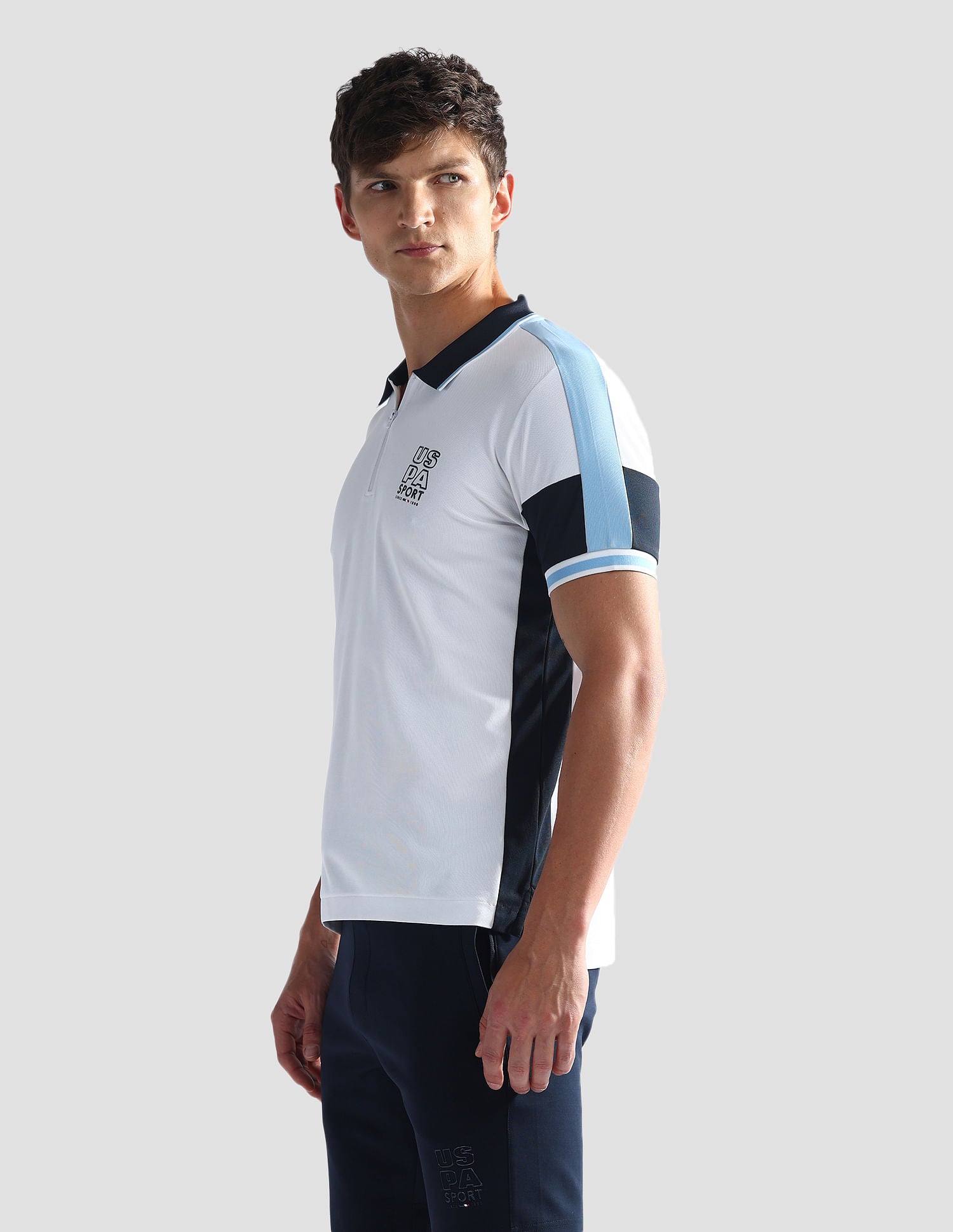 Colour Block Slim Polo Shirt White - U.S. Polo Assn. India | Large