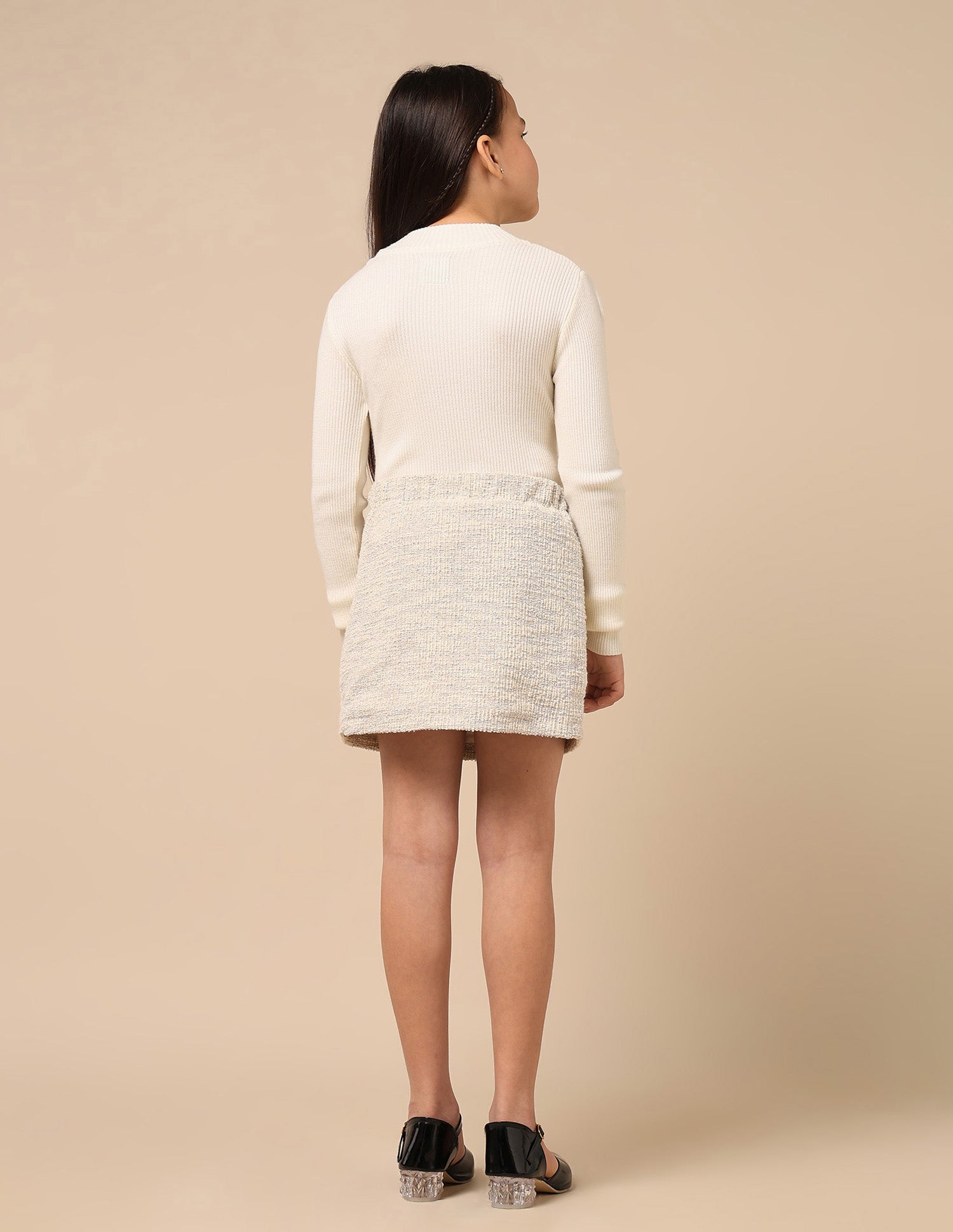 Girls Regular Fit Straight Skirt Off White - U.S. POLO ASSN. | Large