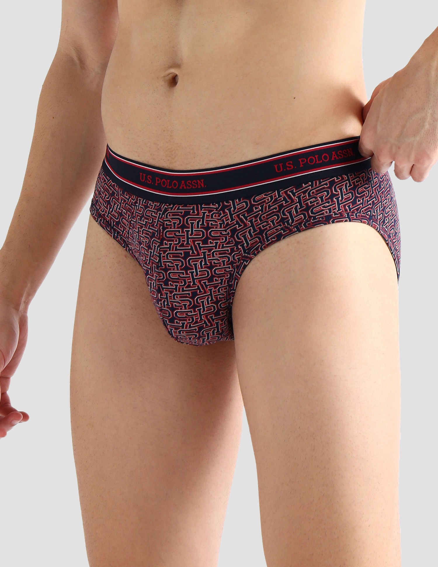 Elasticized Waist Printed I615 Briefs - Pack Of 2 Navy and Fedral Blue - U.S. POLO ASSN. | Large