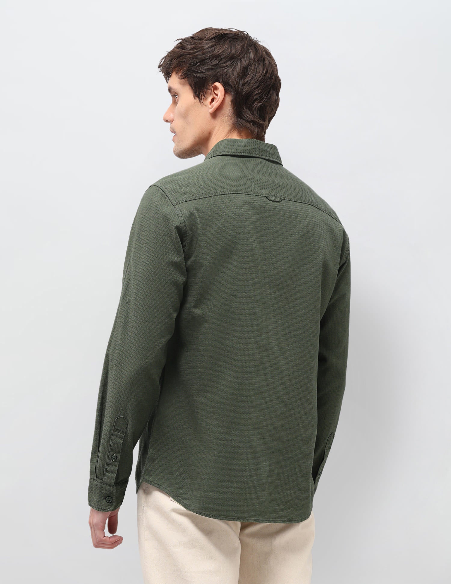 Solid Regular Fit Shirt Green - U.S. Polo Assn. India | Large