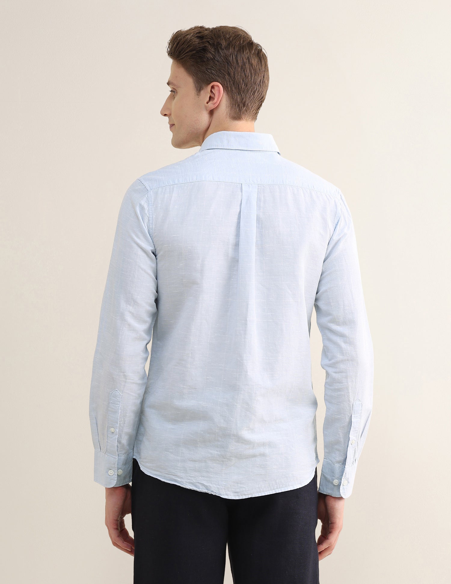 Solid Regular Fit Shirt Light Blue - U.S. Polo Assn. India | Large