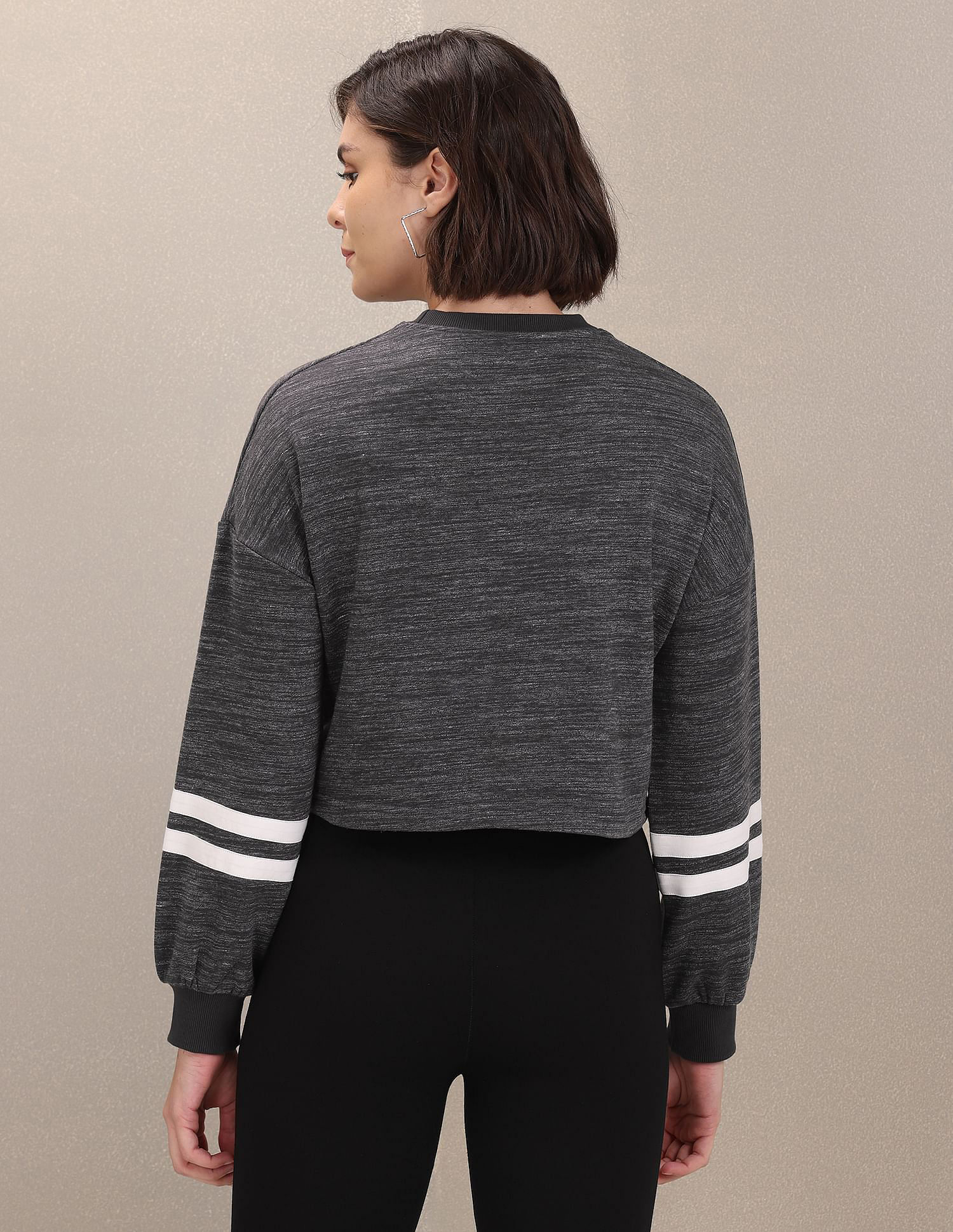 Heathered Embroidered Sweatshirt Dark Grey - U.S. Polo Assn. India | Large